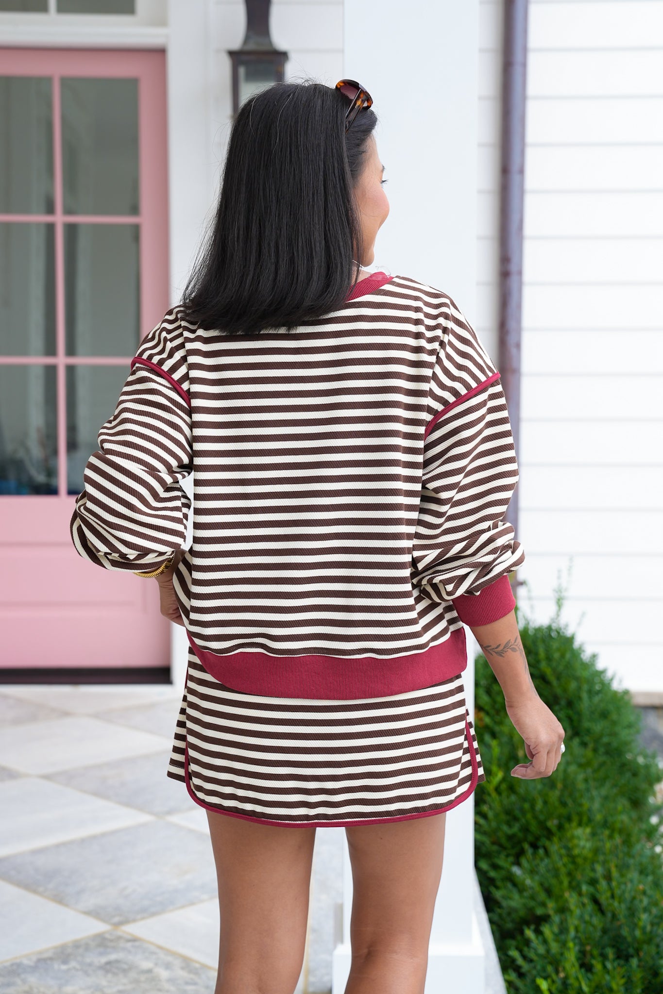 Stripe Long Sleeve Pullover Top