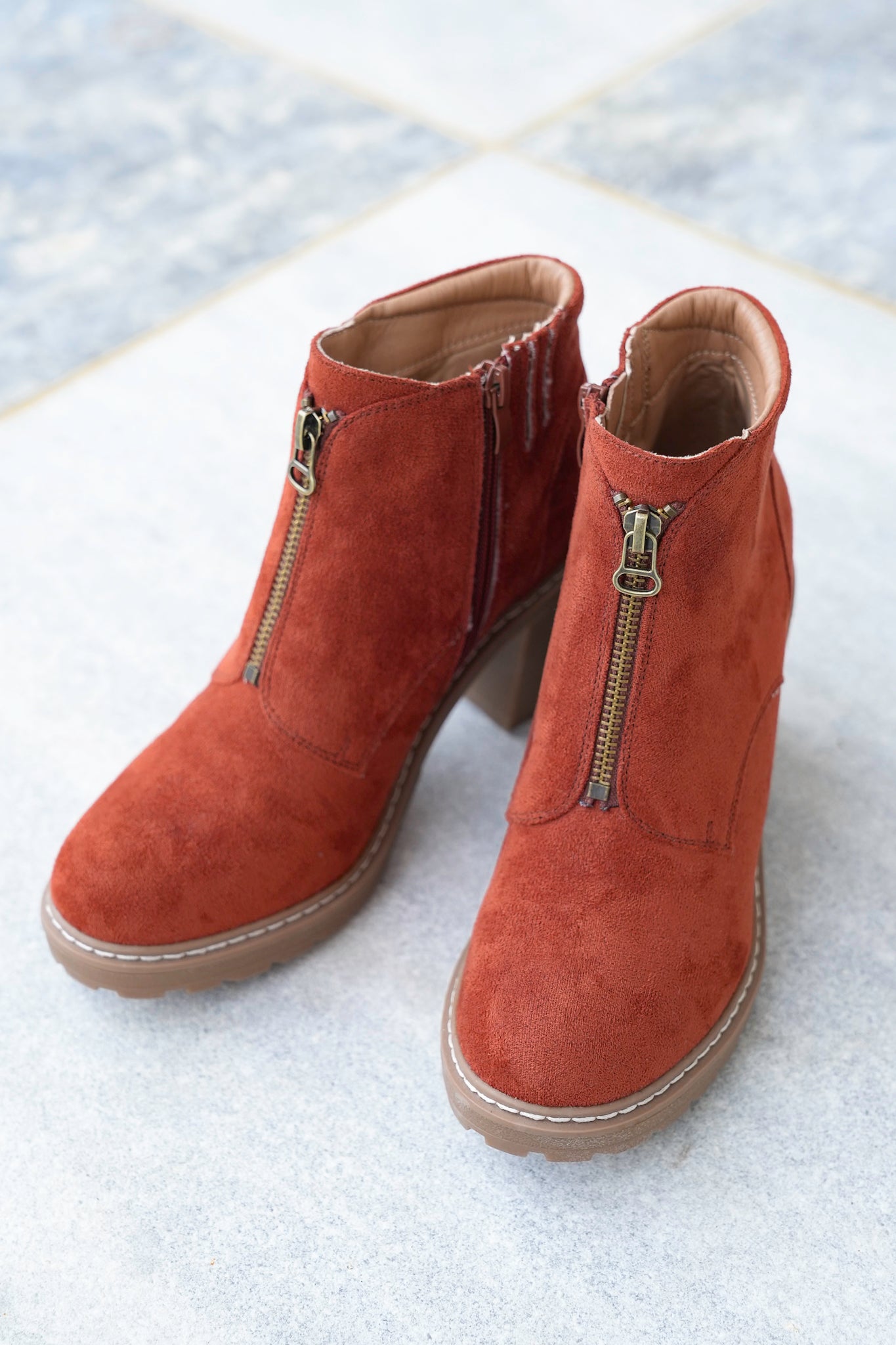 Corky's "Graham Cracker" Vegan Suede Ankle Booties with Block Heel
