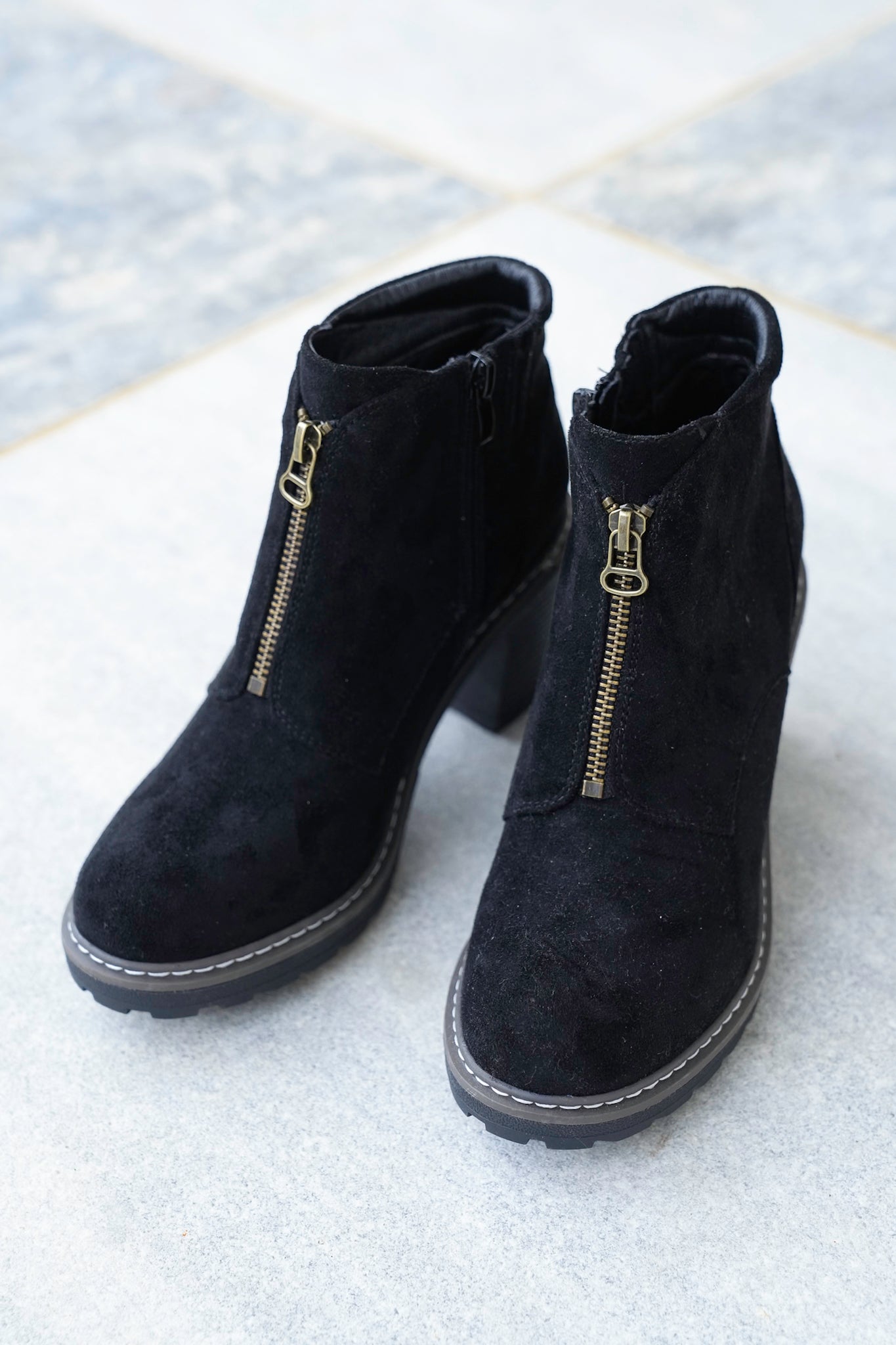 Corky's "Graham Cracker" Vegan Suede Ankle Booties with Block Heel