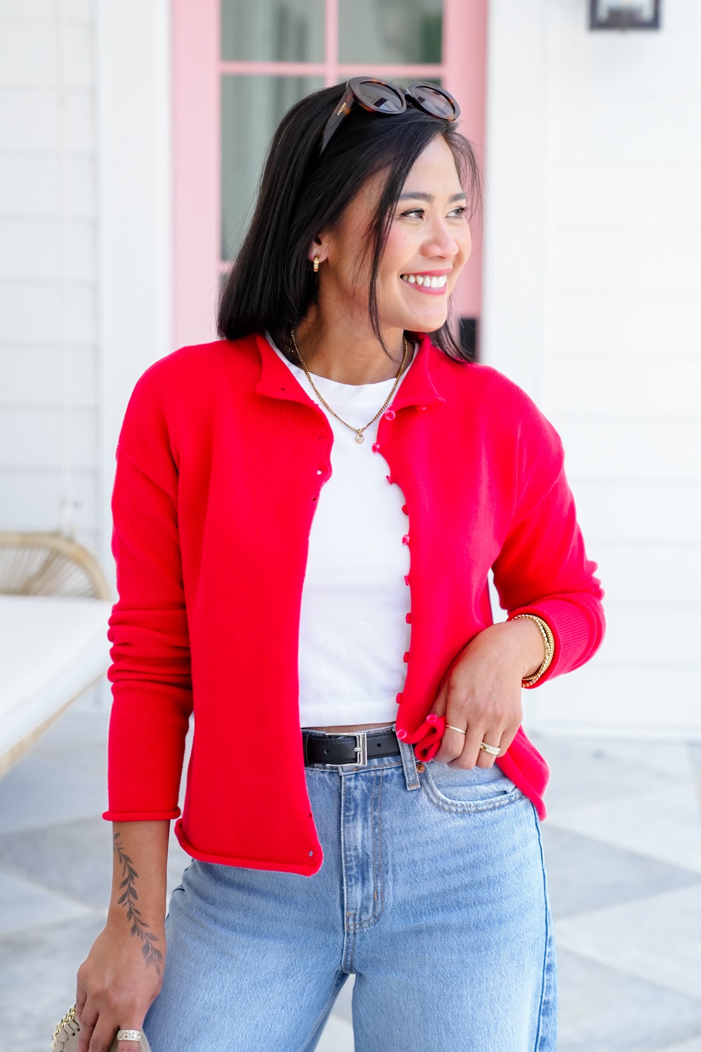 Knitted Long Sleeve Button Down Cardigan Sweater