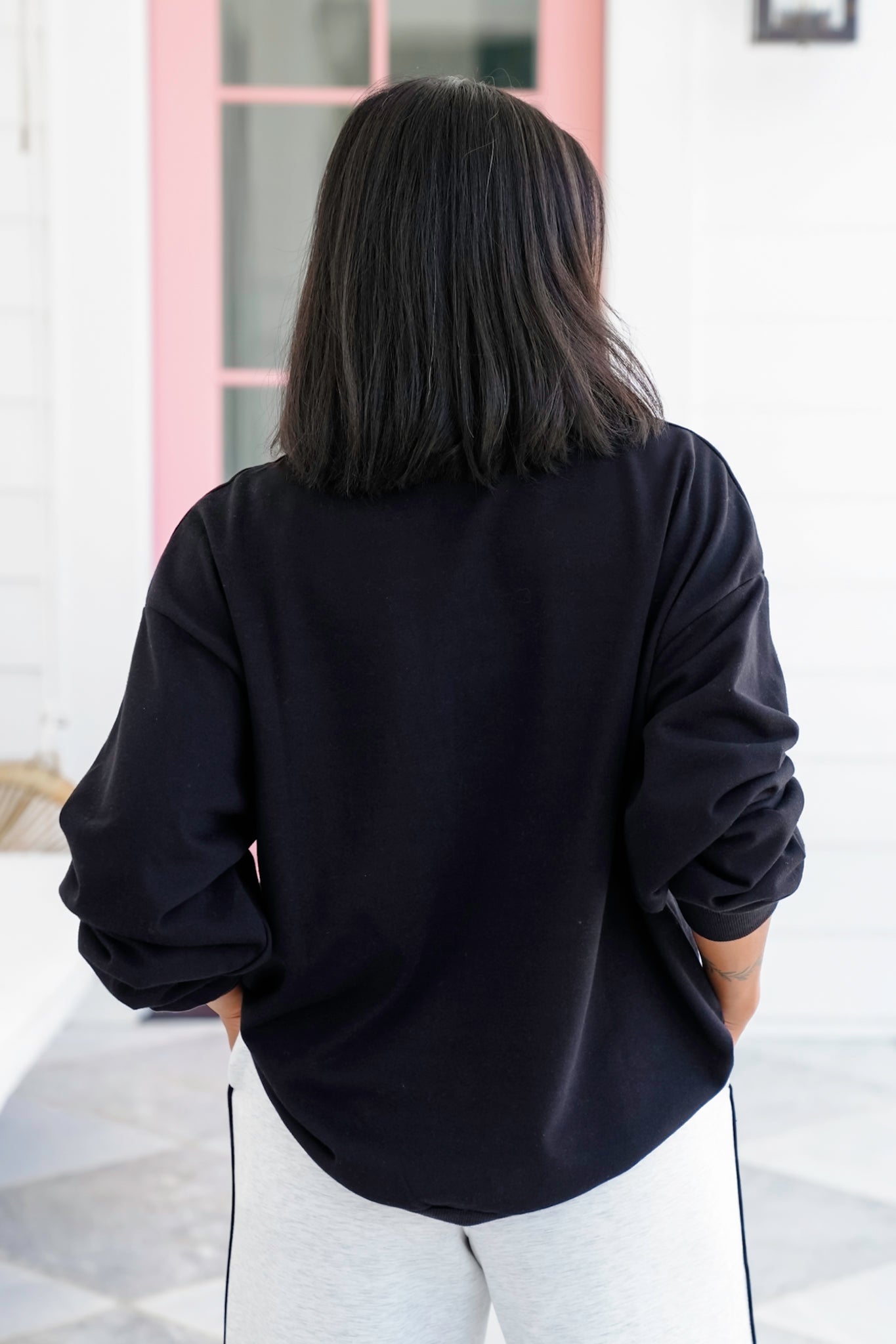 Patchwork Game Day Long Sleeve Pullover Sweatshirt