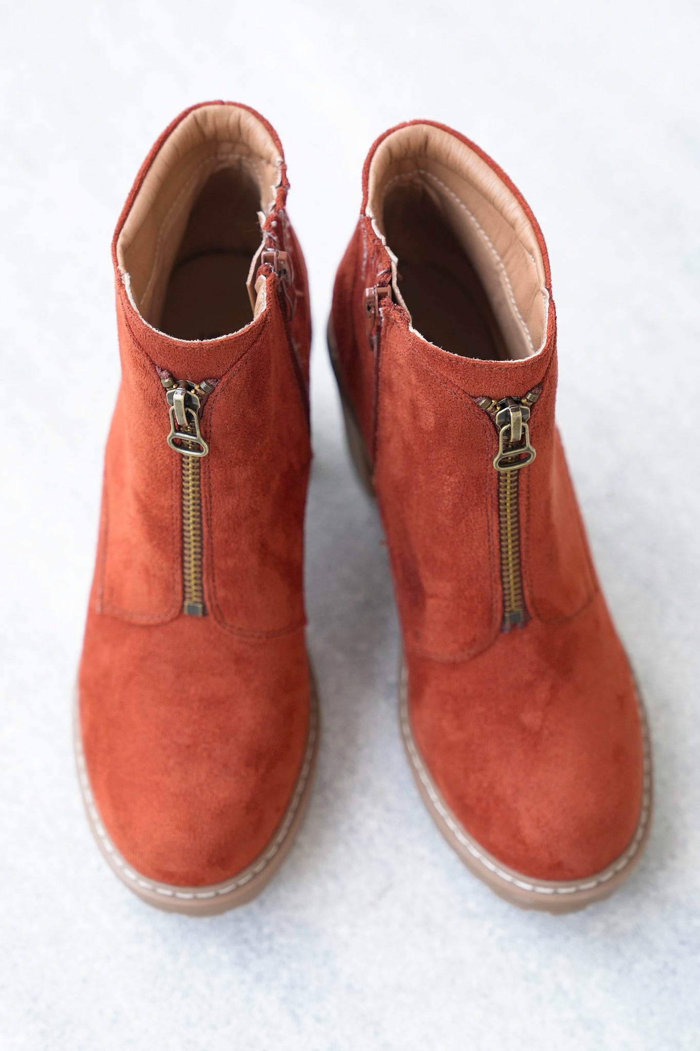 Corky's "Graham Cracker" Vegan Suede Ankle Booties with Block Heel