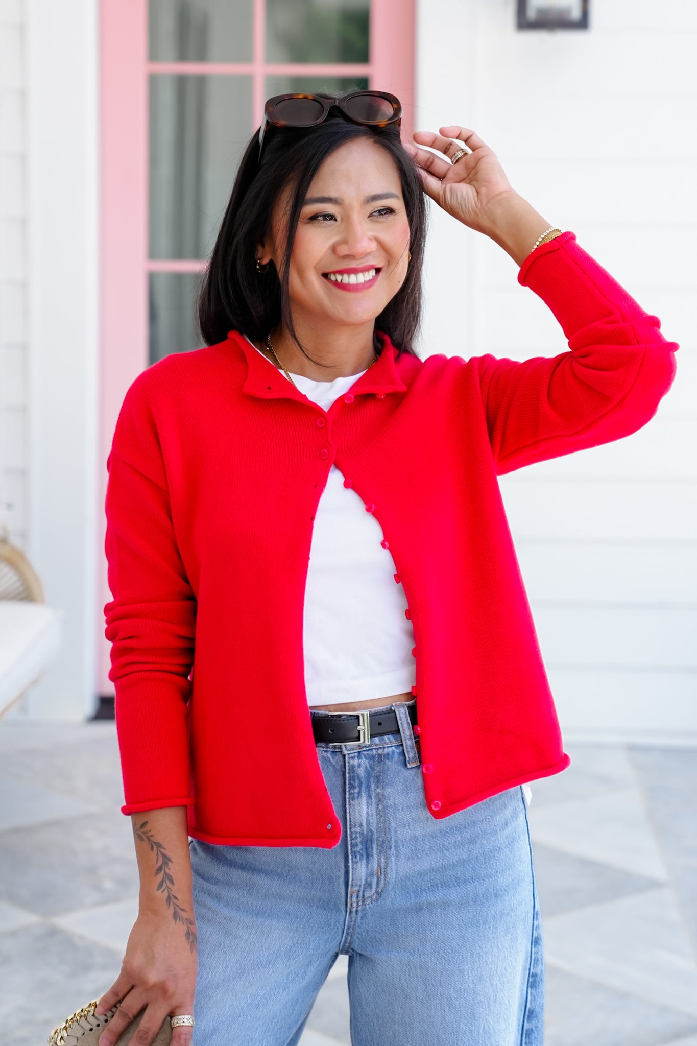 Knitted Long Sleeve Button Down Cardigan Sweater