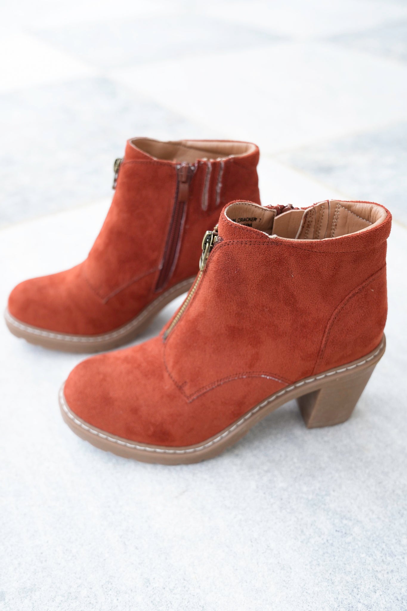 Corky's "Graham Cracker" Vegan Suede Ankle Booties with Block Heel