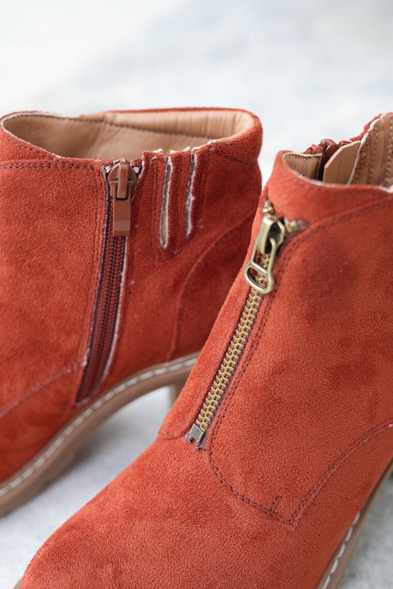 Corky's "Graham Cracker" Vegan Suede Ankle Booties with Block Heel