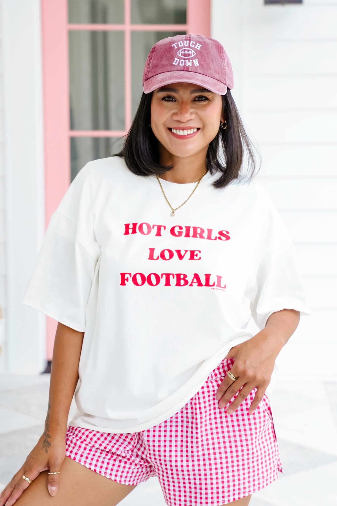 Plus/Reg Short Sleeve "Hot Girls Love Football" Graphic Tee