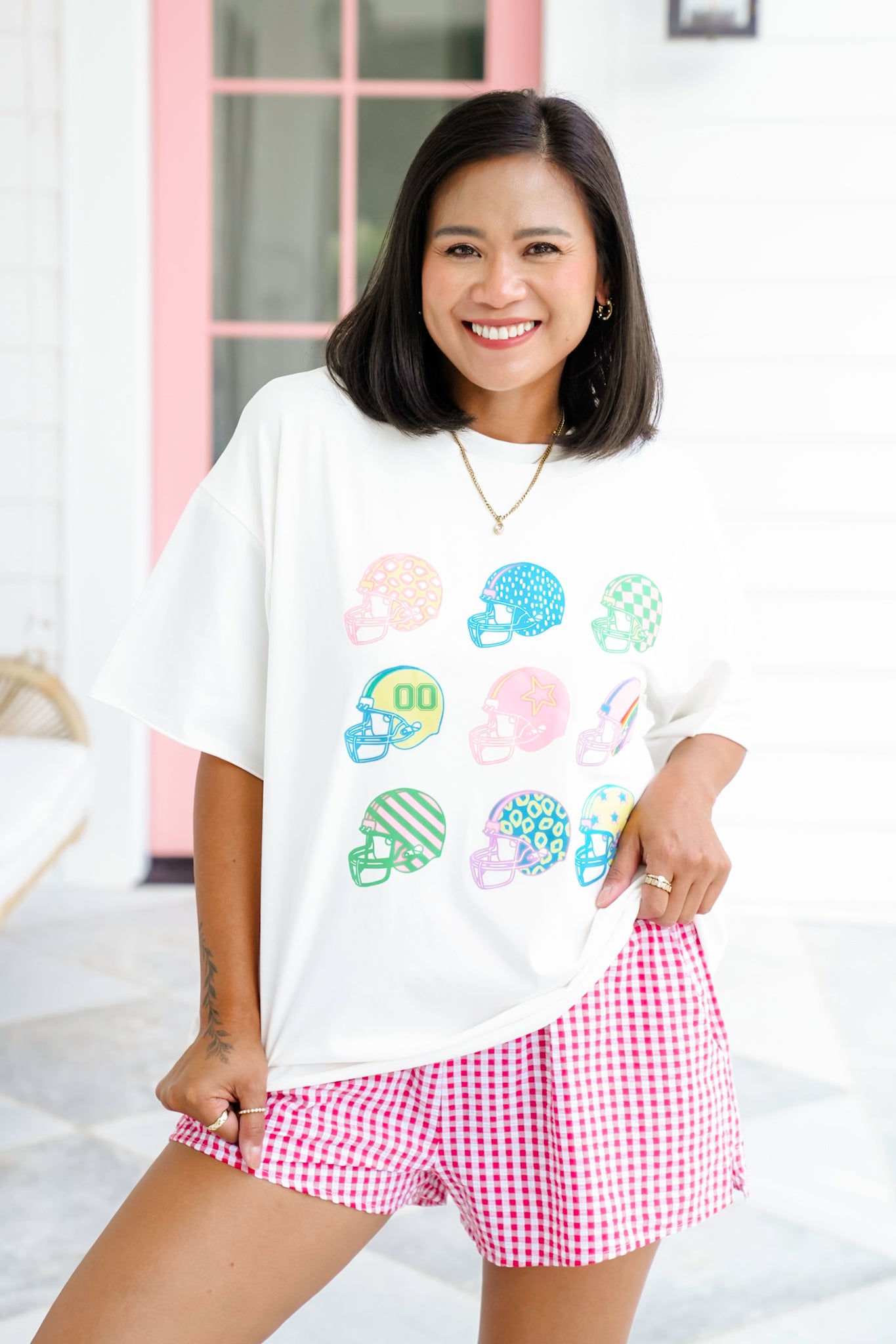Plus/Reg Short Sleeve Football Helmet Graphic Tee