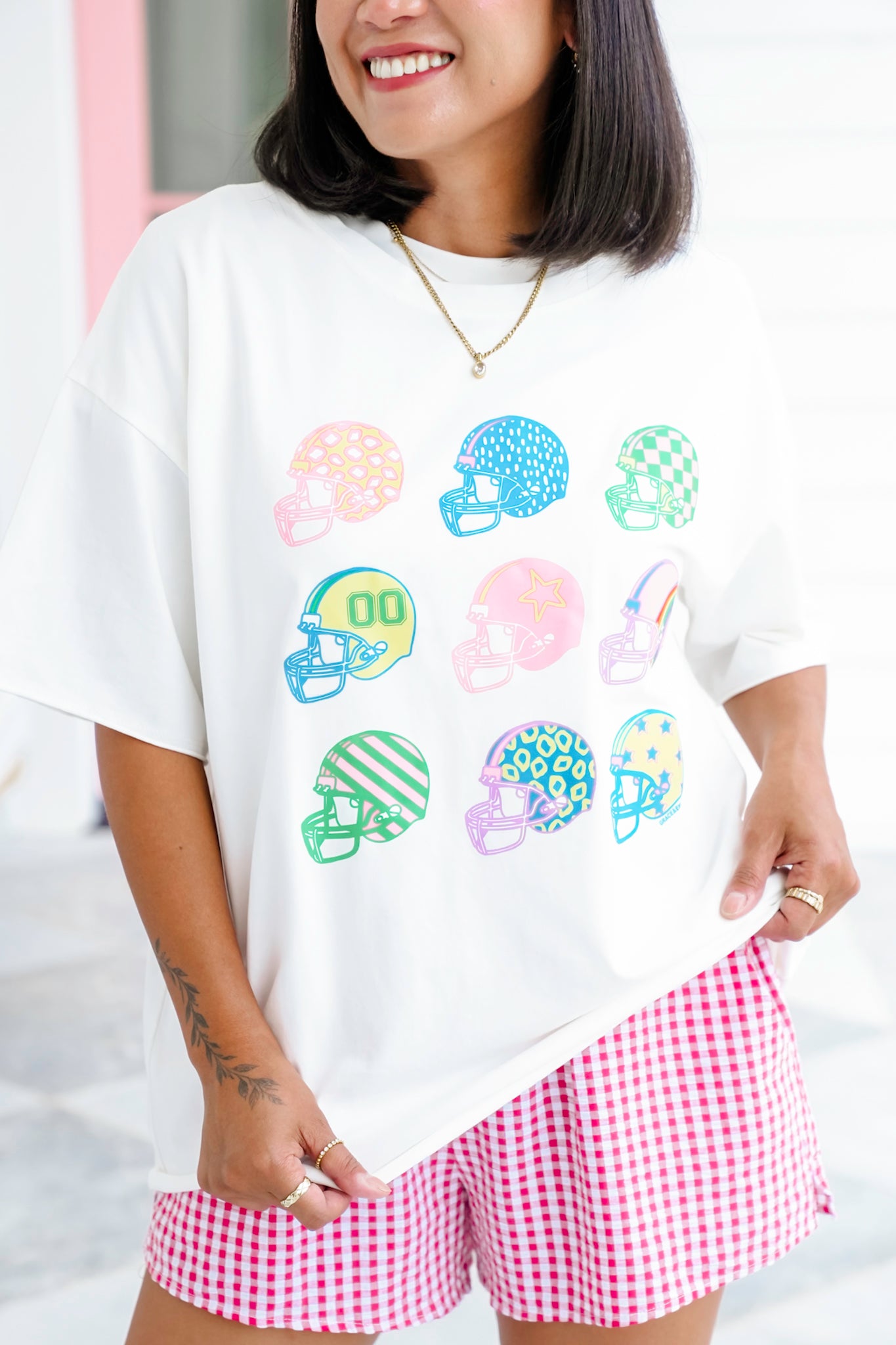 Plus/Reg Short Sleeve Football Helmet Graphic Tee