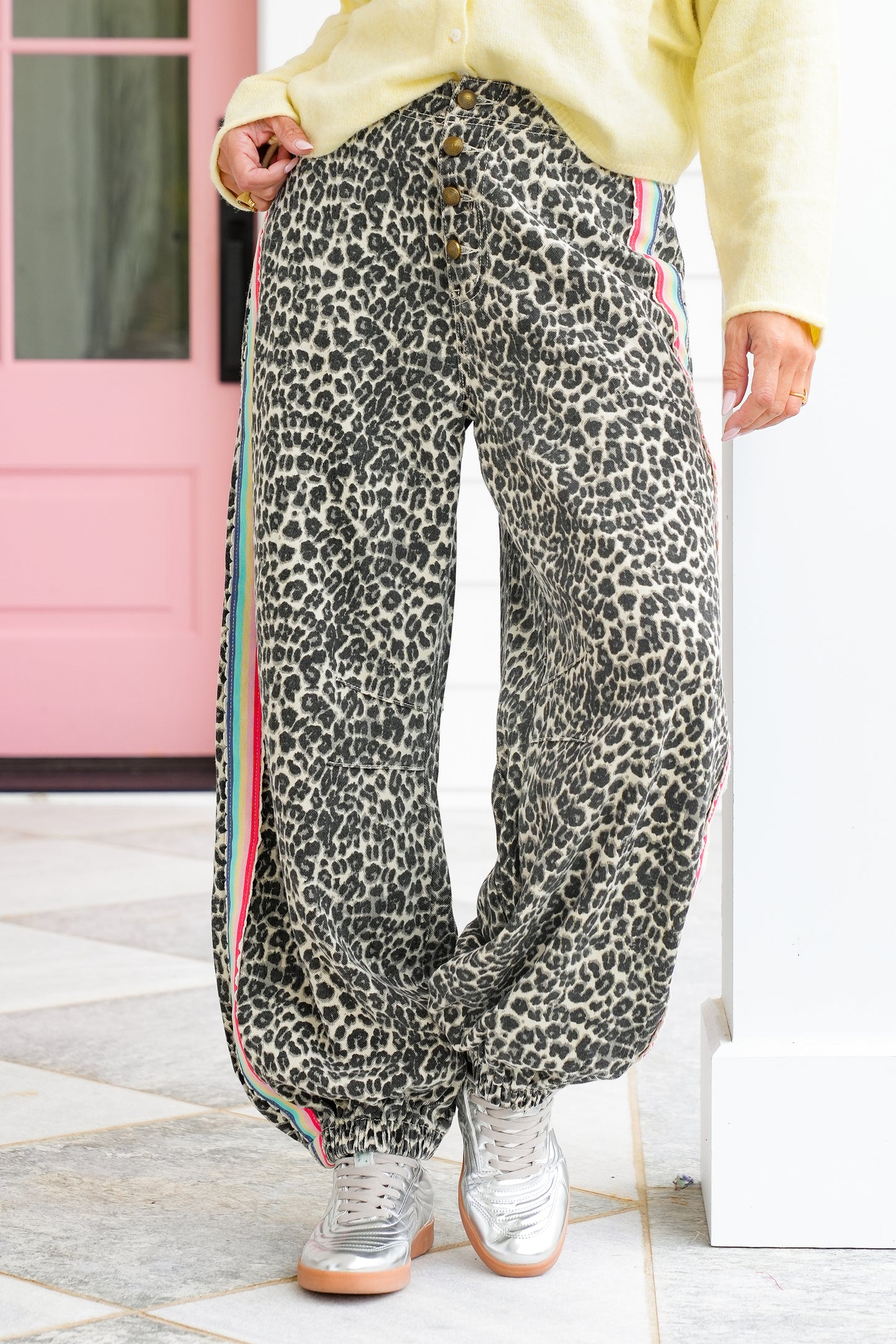 POL Leopard Print Jogger Pants