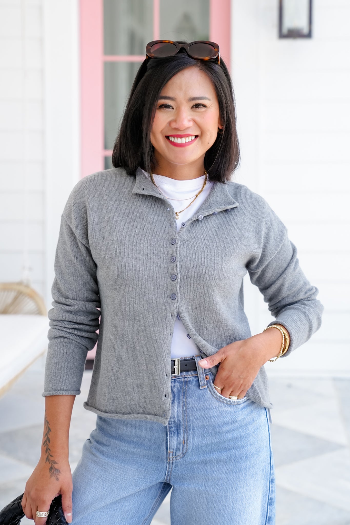 Knitted Long Sleeve Button Down Cardigan Sweater