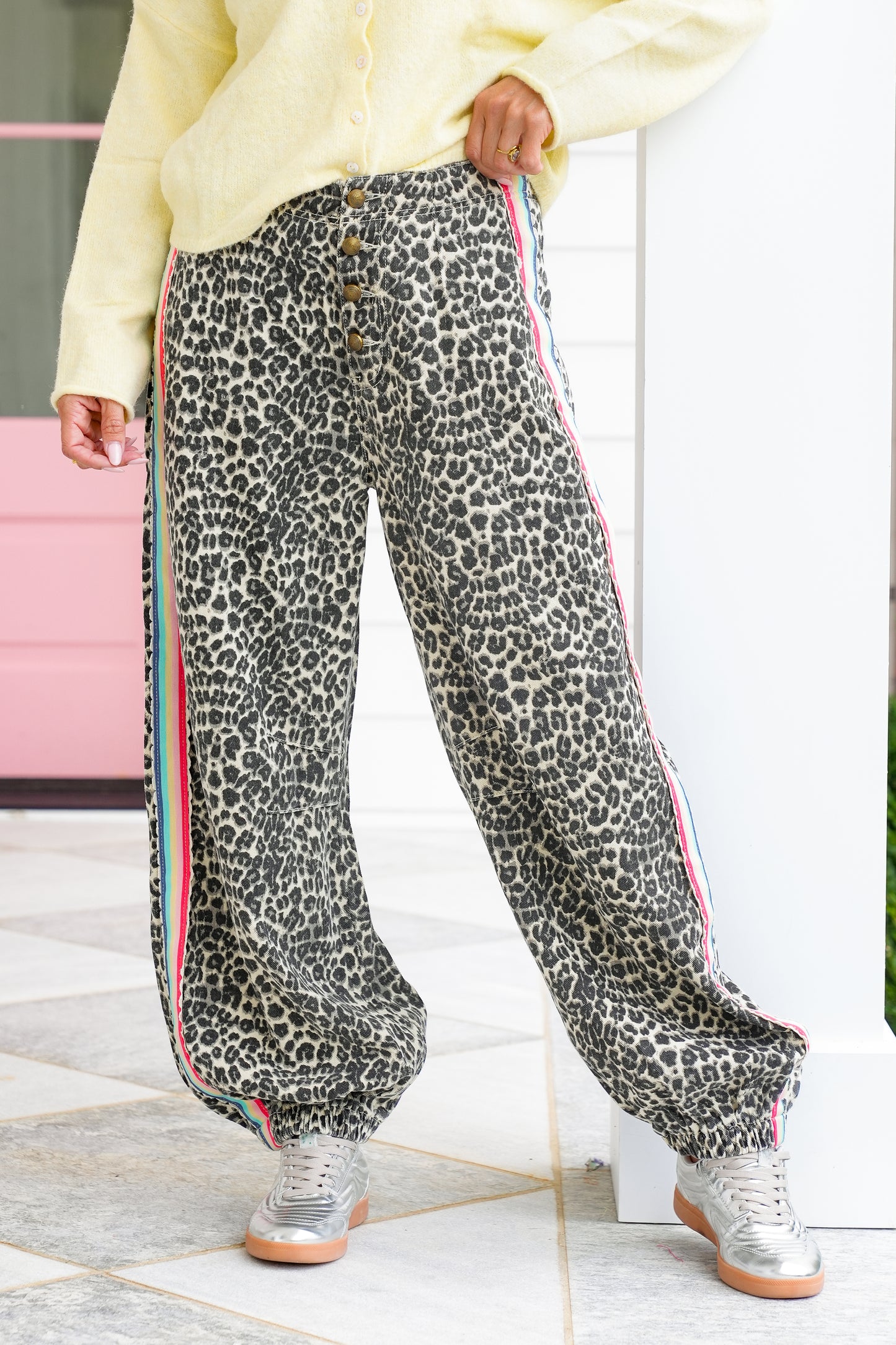 POL Leopard Print Jogger Pants