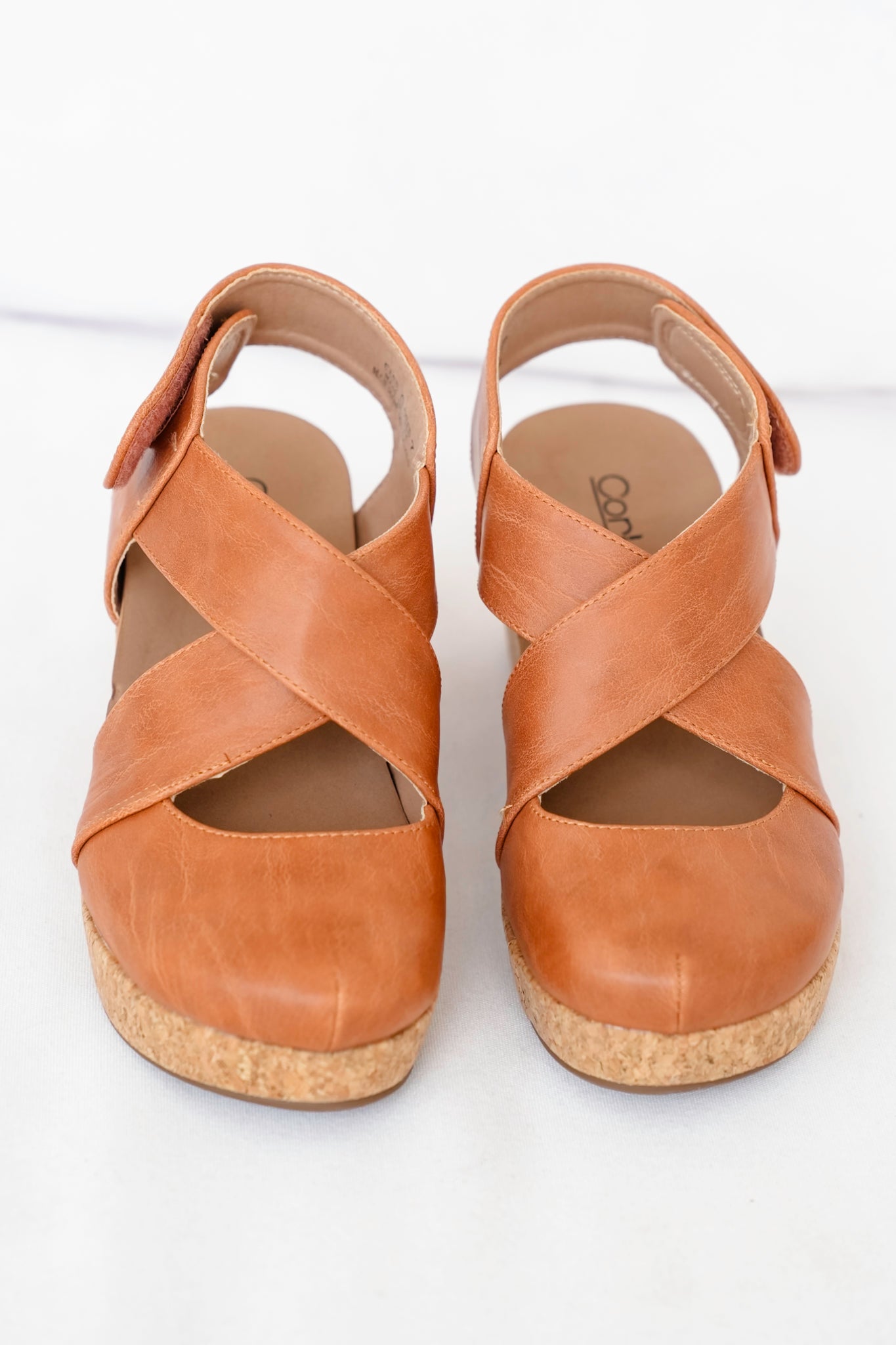 Corky's "Case Closed" Vegan Crisscross Wedge Sandal with Cork Platform and Adjustable Strap