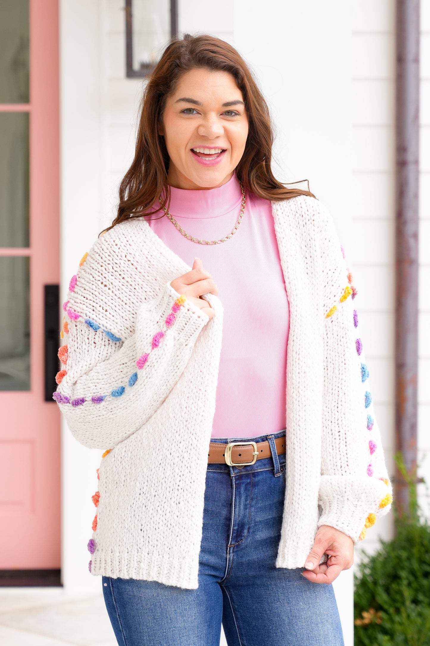 Chunky Knit Long Sleeve Open Front Cardigan