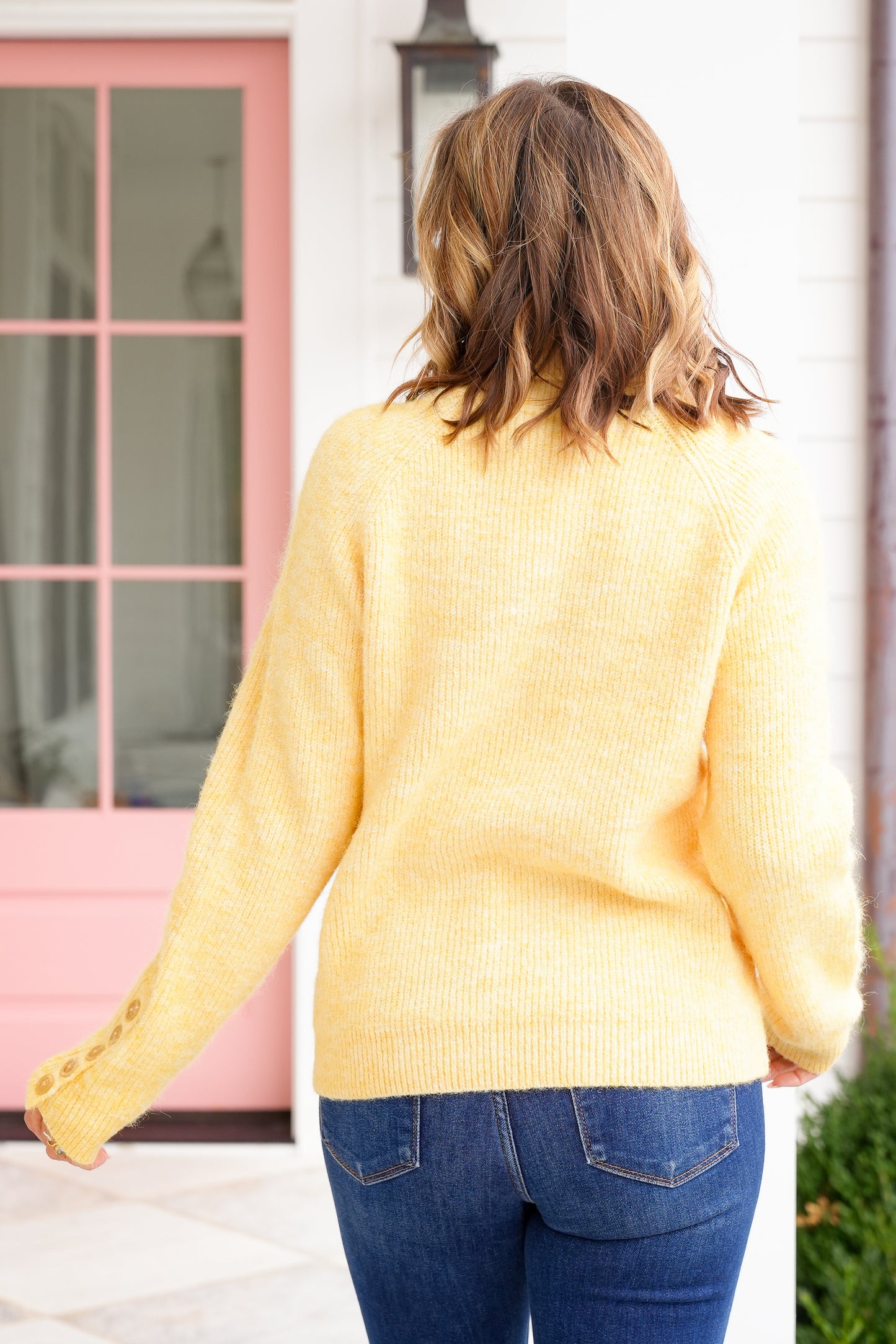 Yellow Long Sleeve Turtle Neck Sweater