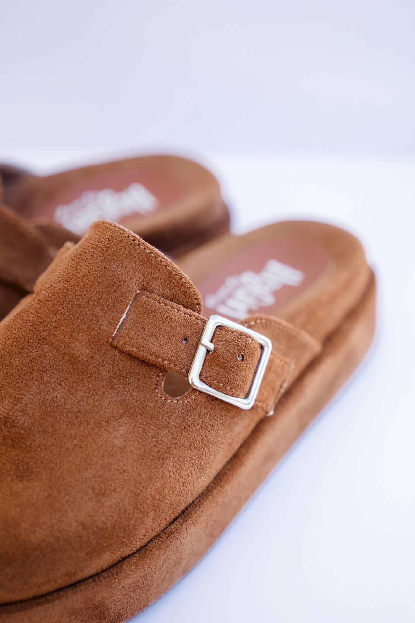 Corky's "Holidaze" Platform Vegan Suede Clog with Buckle Detail