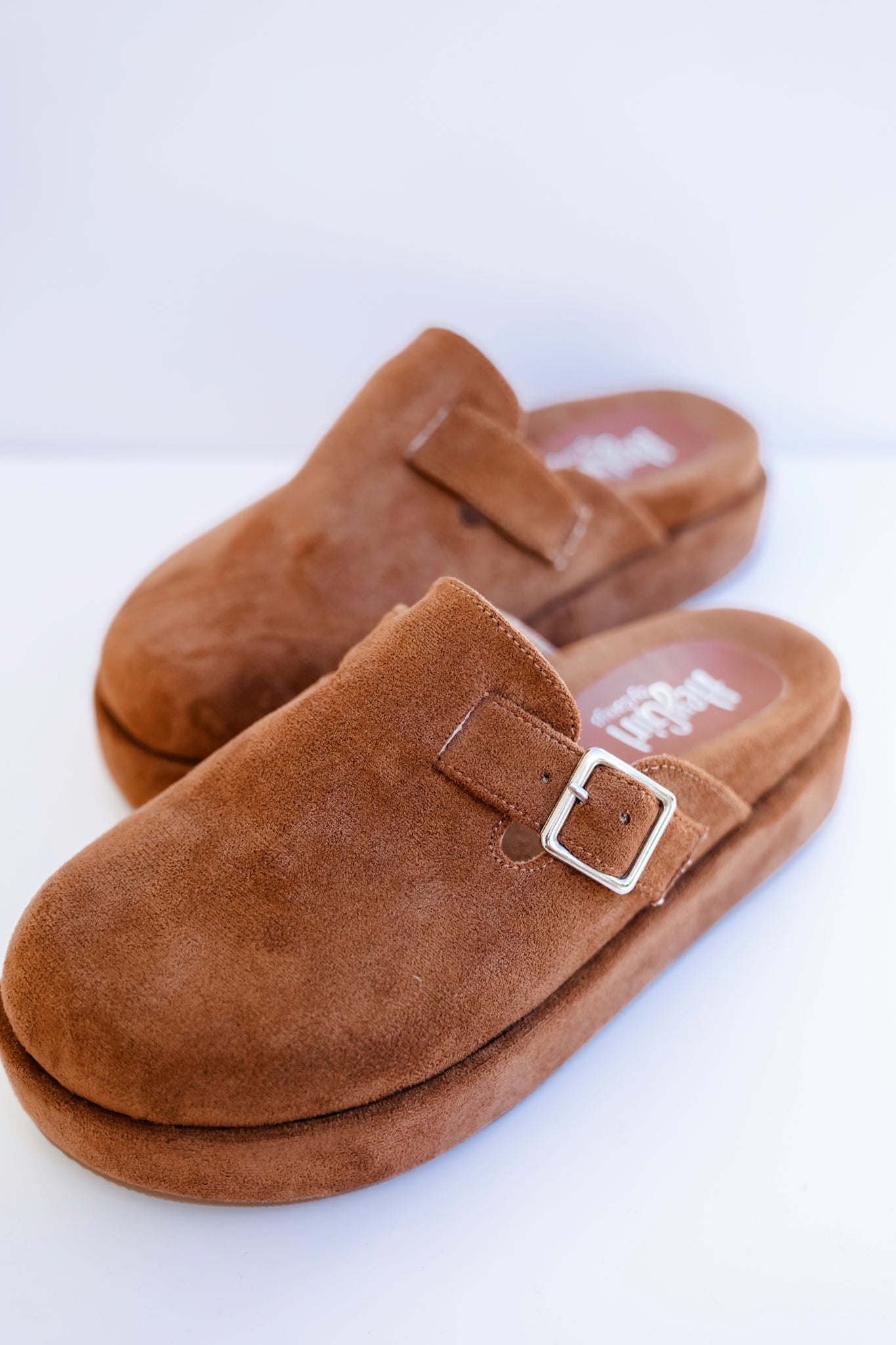 Corky's "Holidaze" Platform Vegan Suede Clog with Buckle Detail