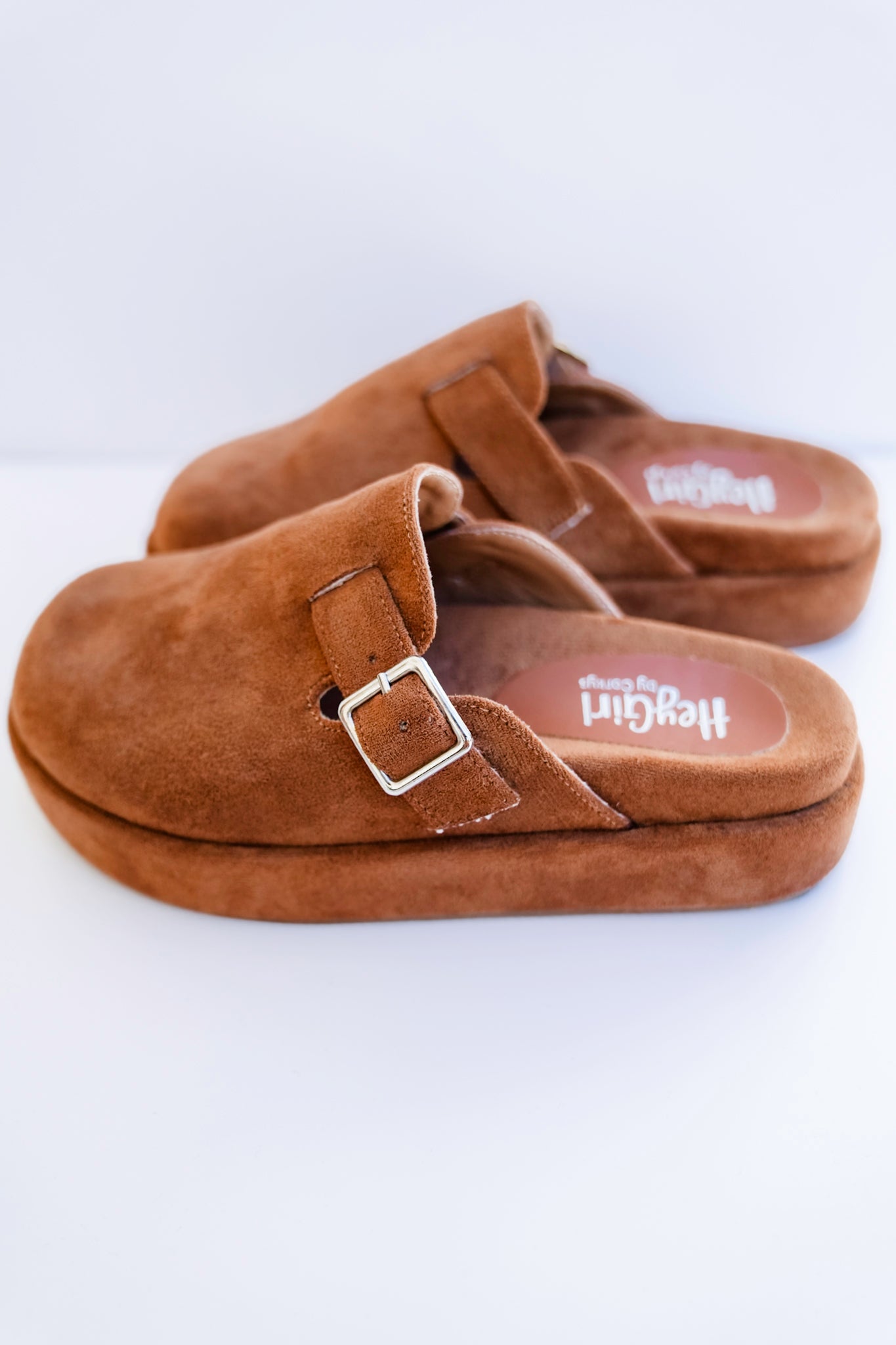 Corky's "Holidaze" Platform Vegan Suede Clog with Buckle Detail