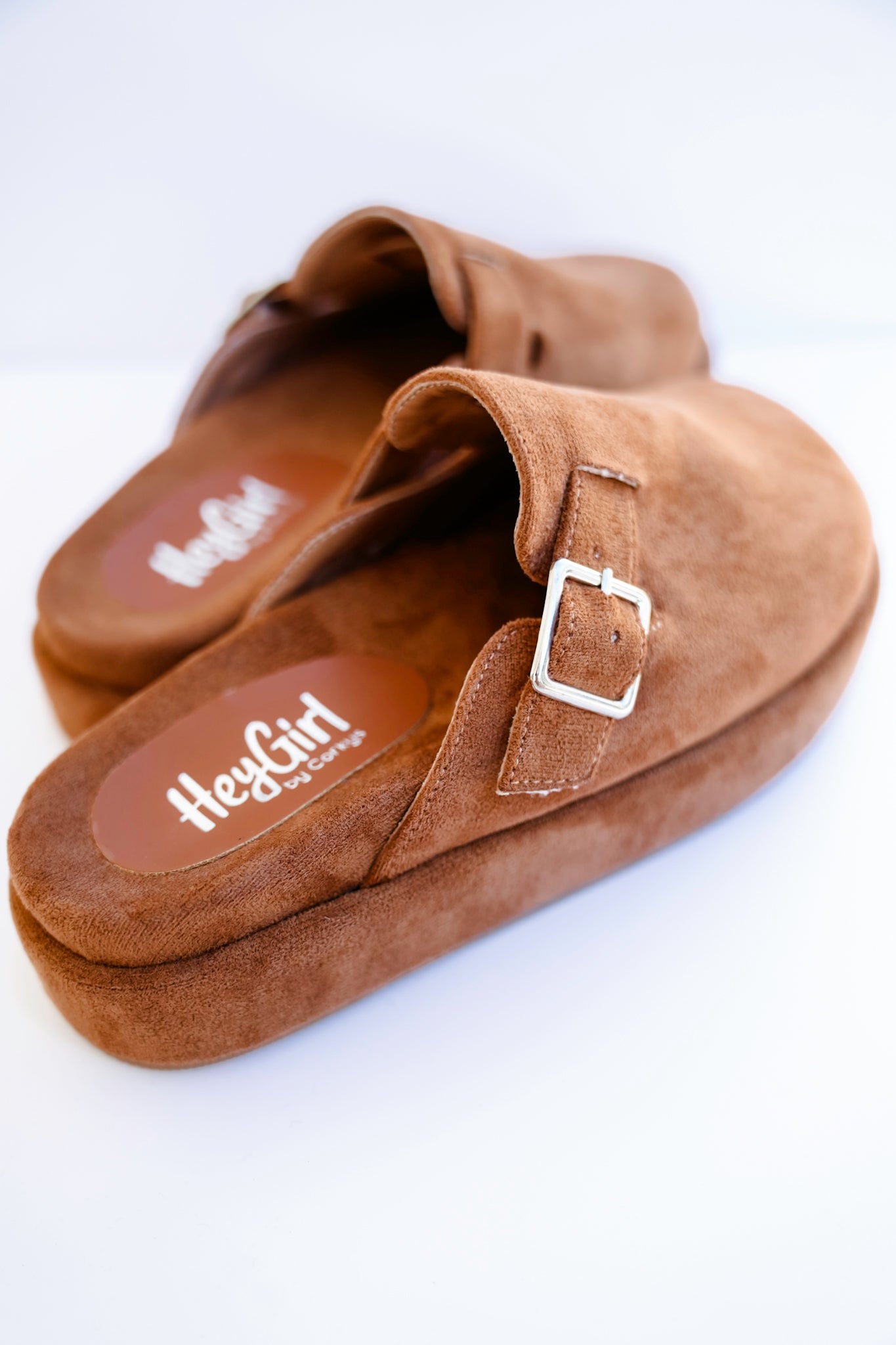 Corky's "Holidaze" Platform Vegan Suede Clog with Buckle Detail