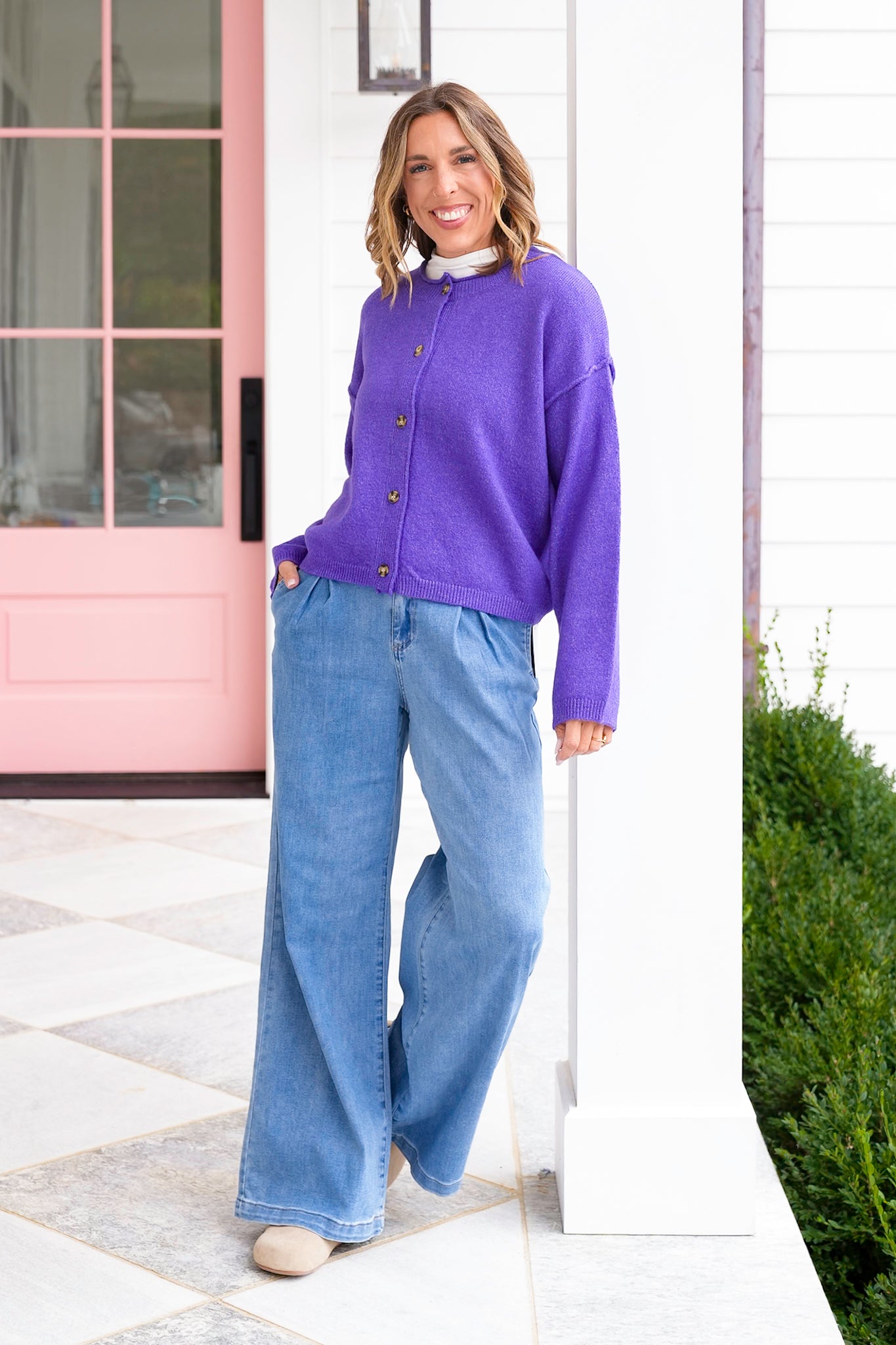 Long Sleeve Relaxed Fit Cardigan Sweater