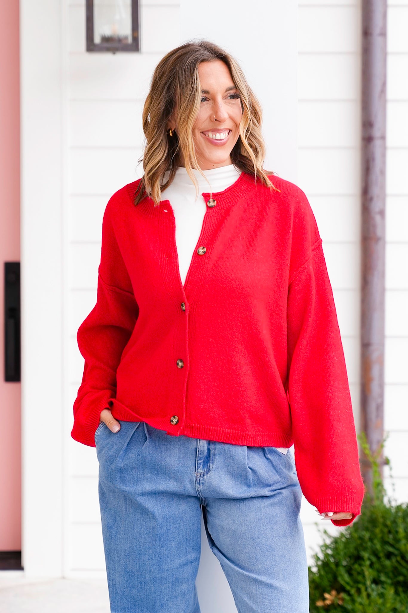 Long Sleeve Relaxed Fit Cardigan Sweater