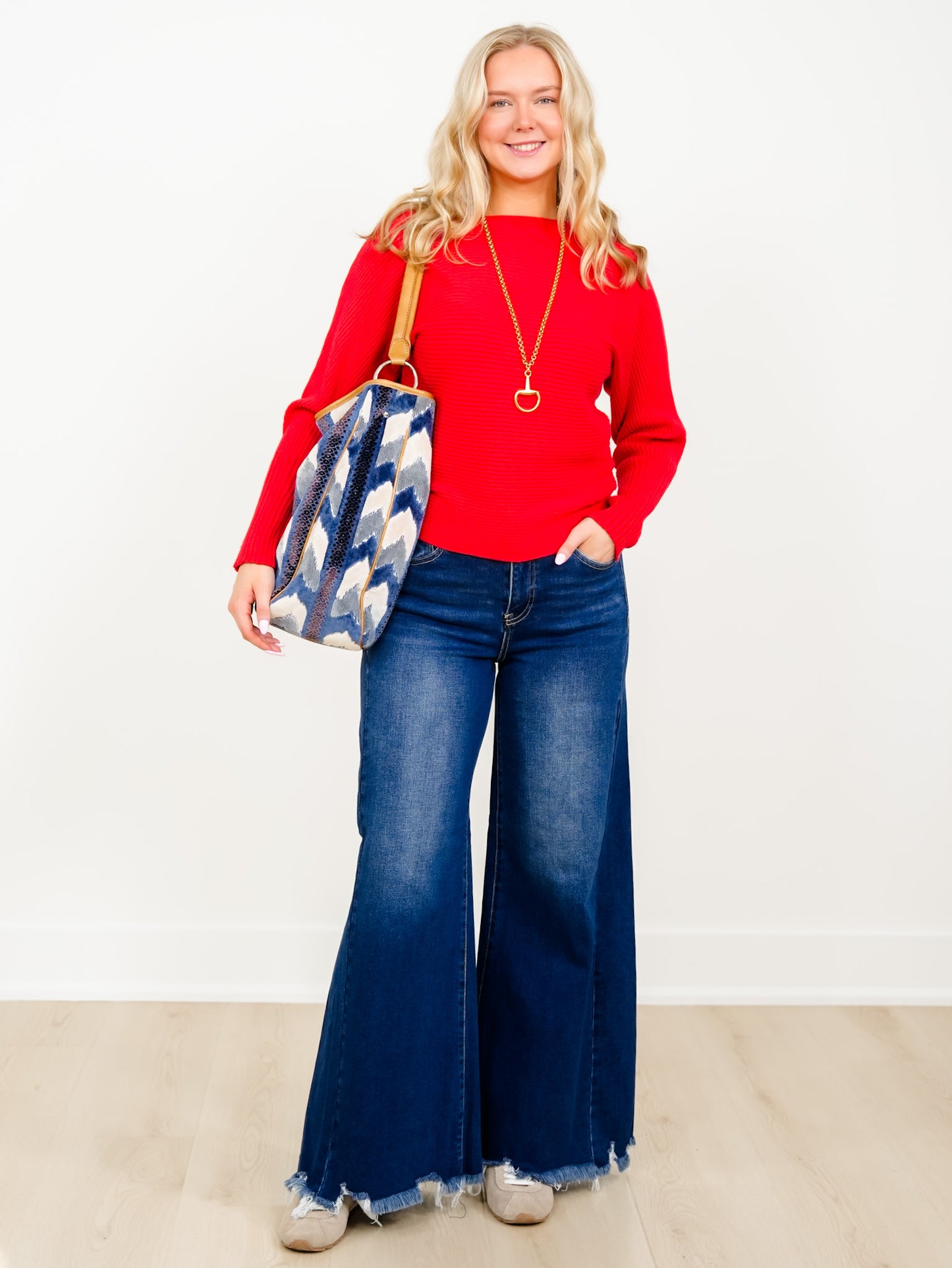 Soft Ribbed Solid Knit Long Sleeve Pullover Sweater