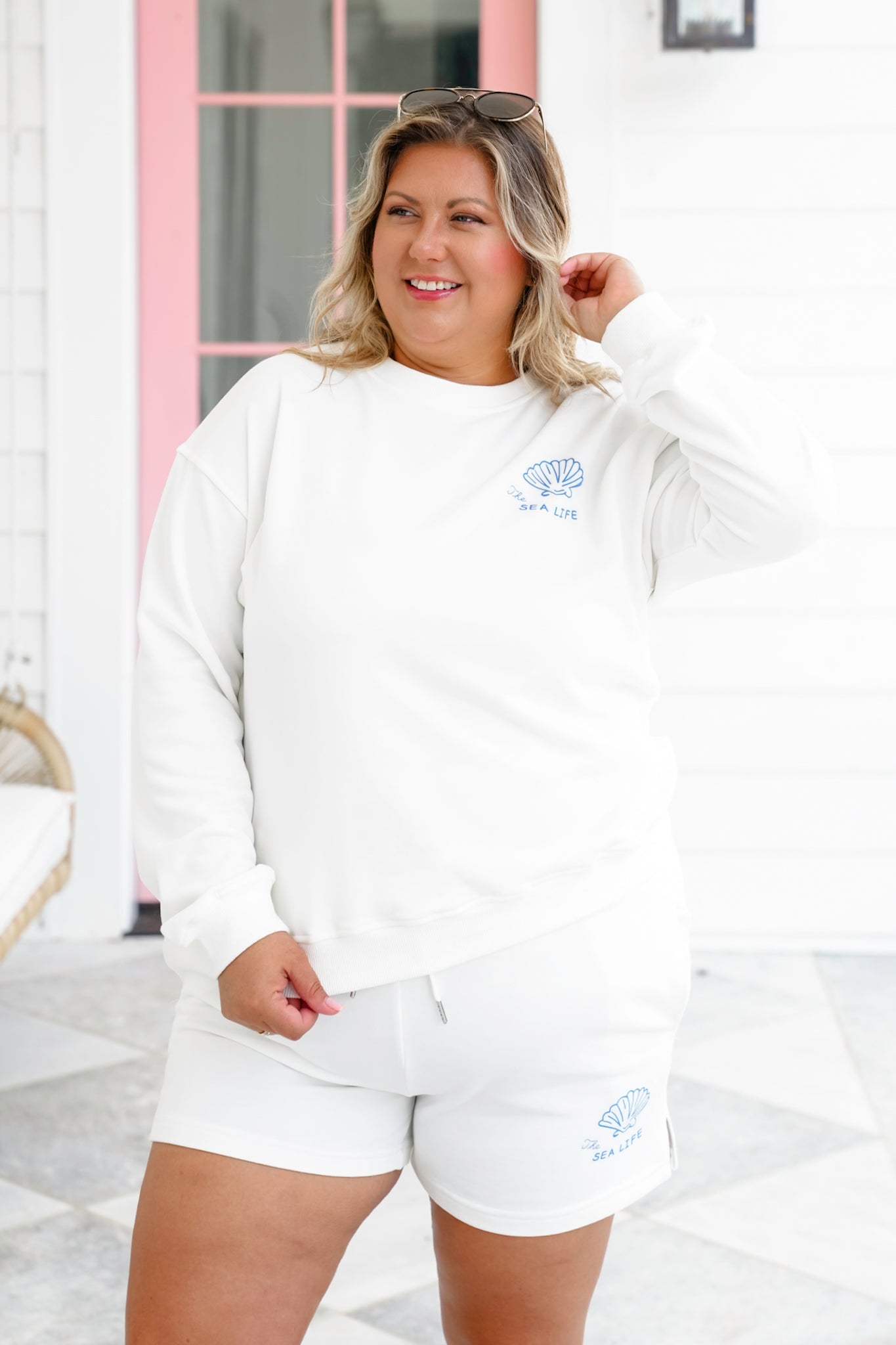 White Long Sleeve "The Sea Life" Sweatshirt