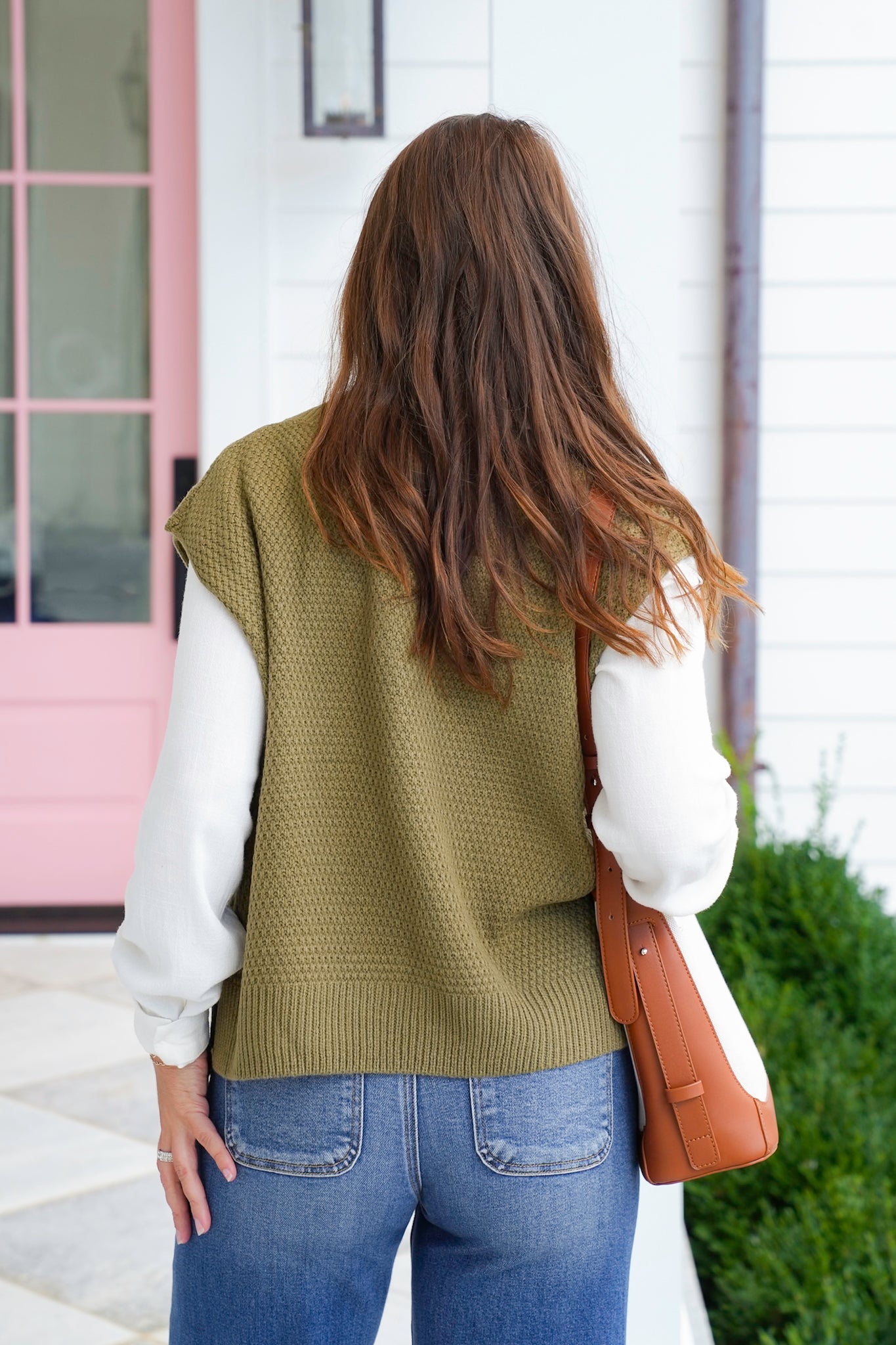 Textured Knit V Neck Sweater Vest