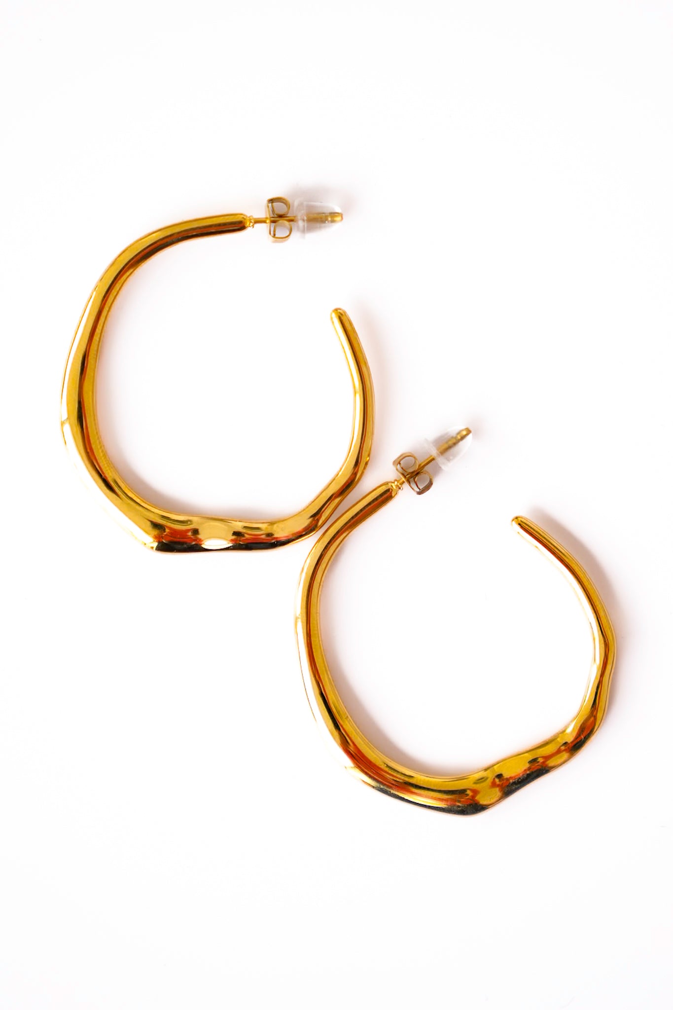 Mila + Stevie Savannah Hammered Hoop Earrings