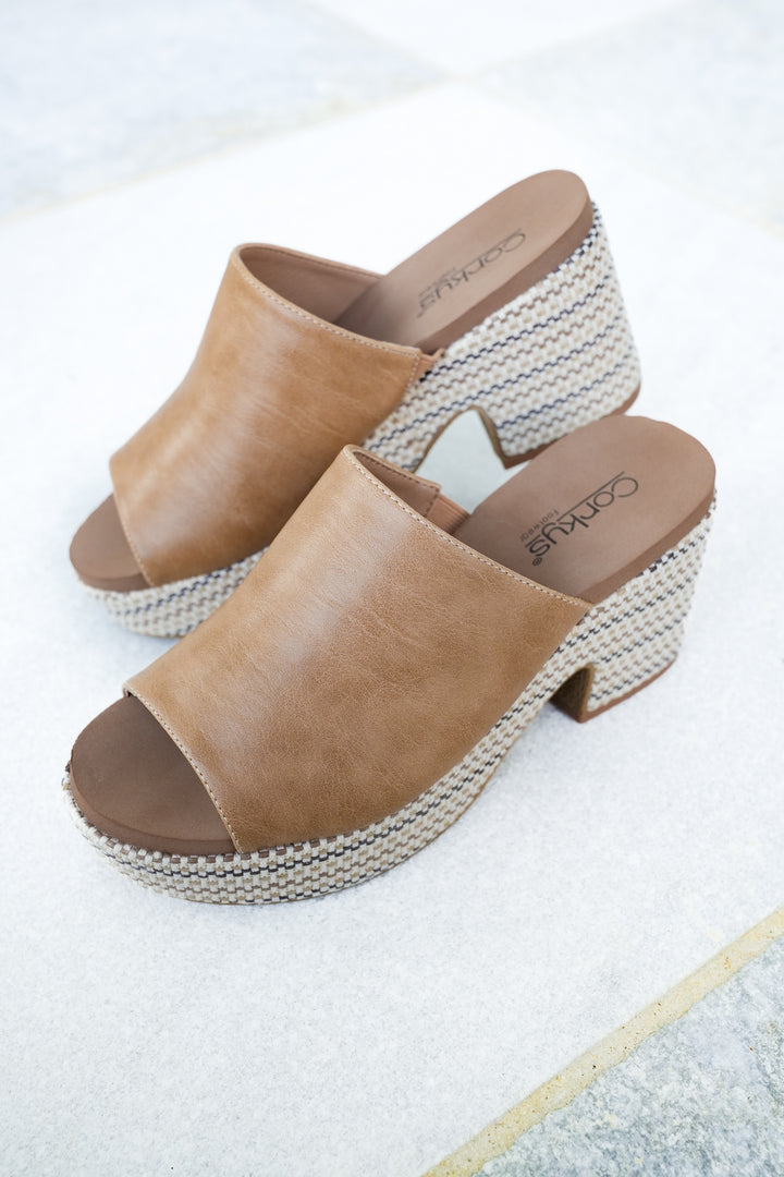 Corky's "Totally Buggin" Platform Woven Block Heel Slide Sandals