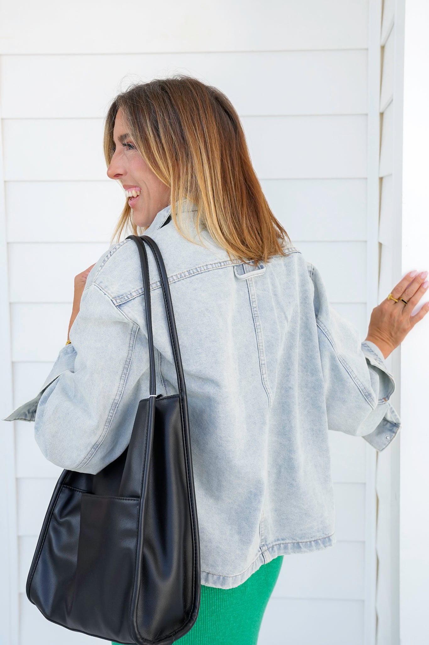 Restock! Veveret Light Wash Long Sleeve Utility Jacket