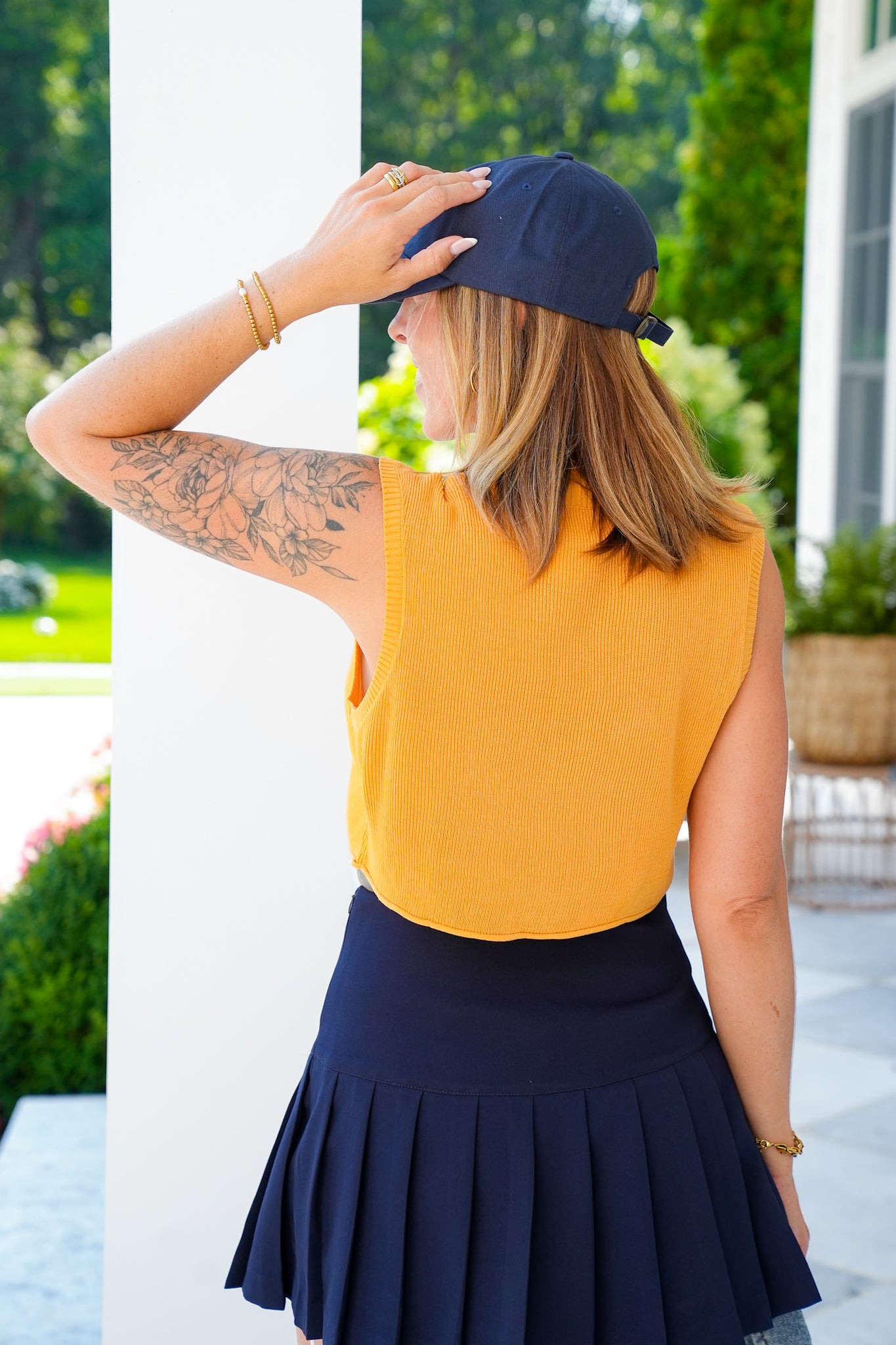 Ribbed Knit Sleeveless Cropped Mock Neck Top