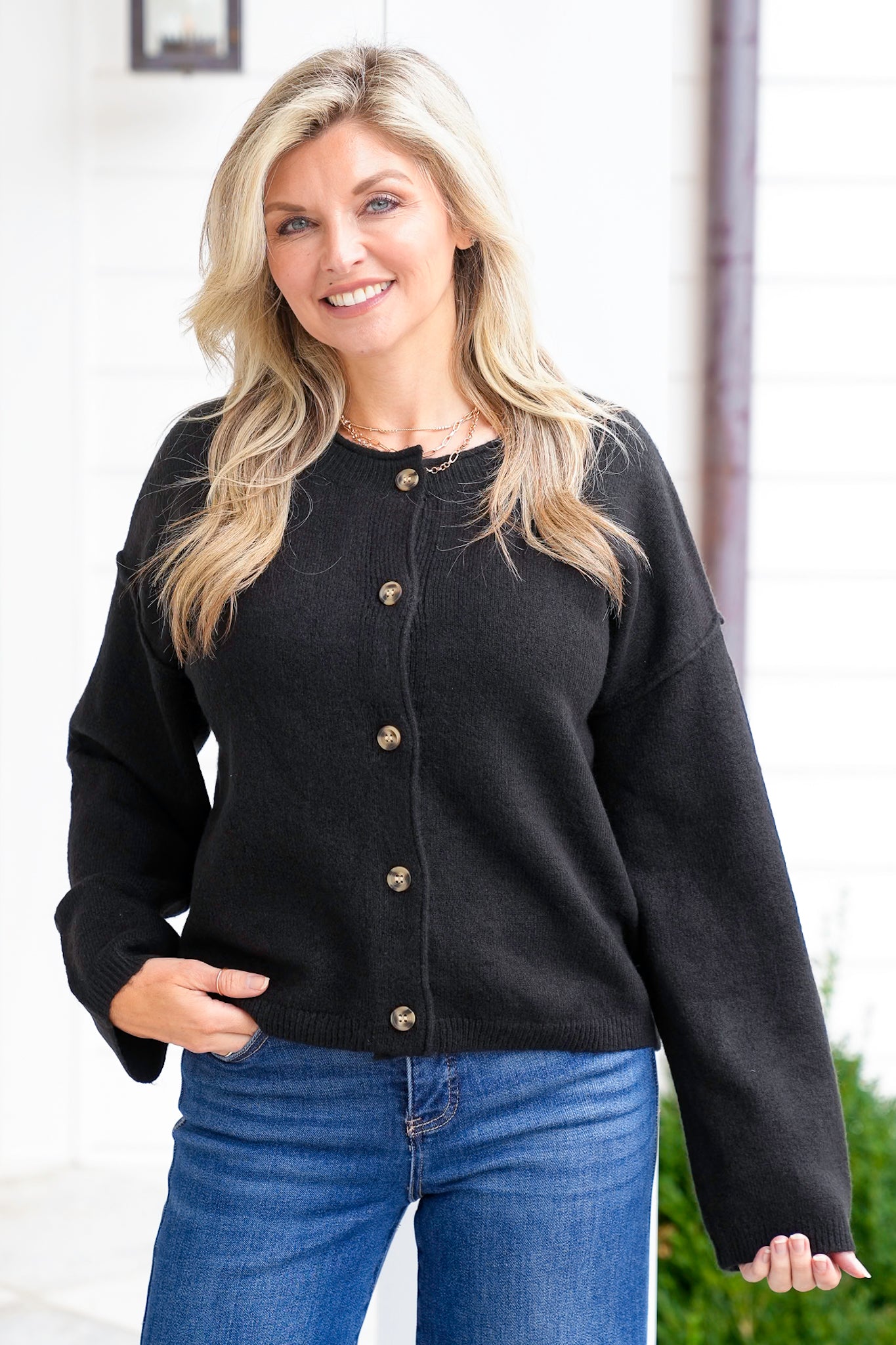 Long Sleeve Relaxed Fit Cardigan Sweater