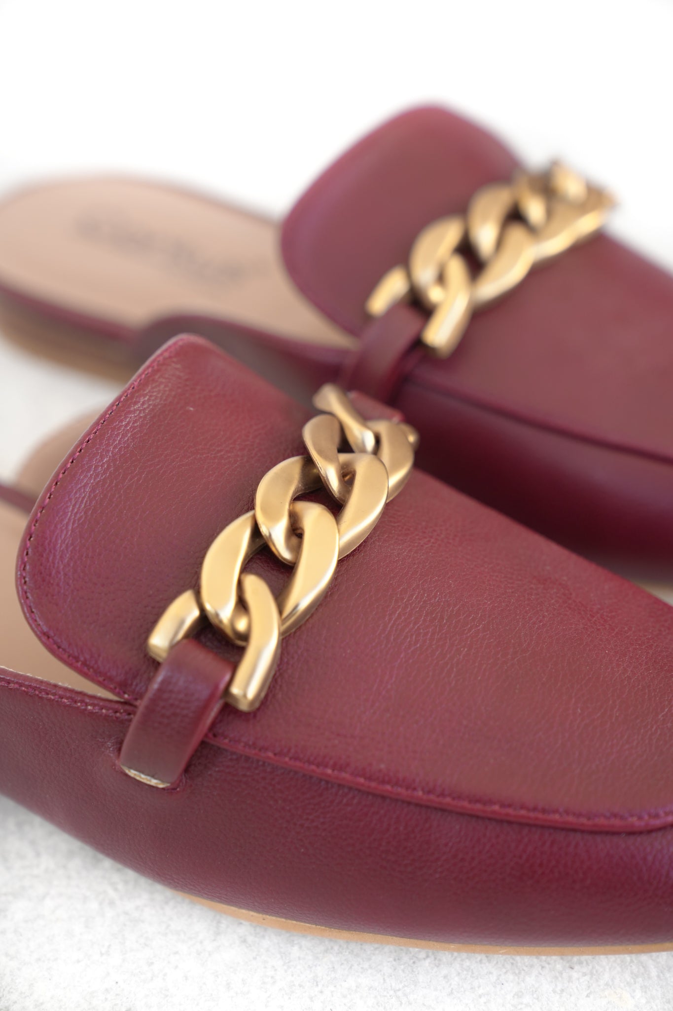 Corky's "Keep Sake" Vegan Leather Chain Detail Slip On Mule