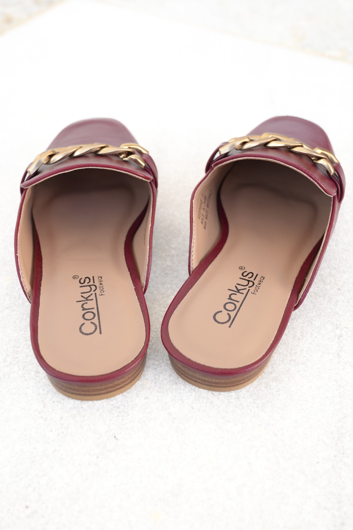 Corky's "Keep Sake" Vegan Leather Chain Detail Slip On Mule