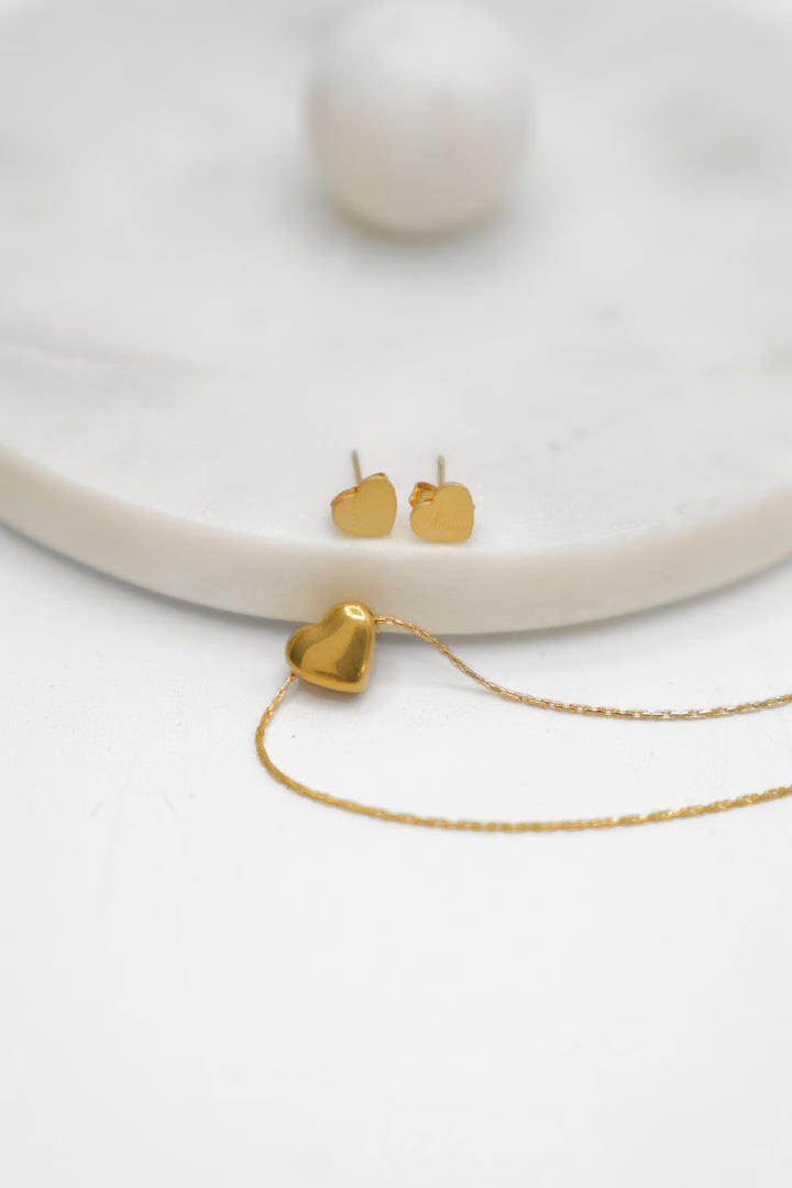 Beaut Gold Luv Necklace + Earring set