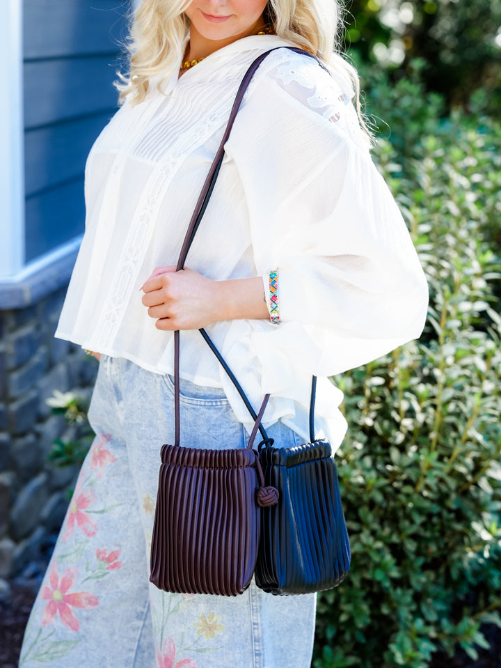 Small Crossbody Drawstring Design Bag