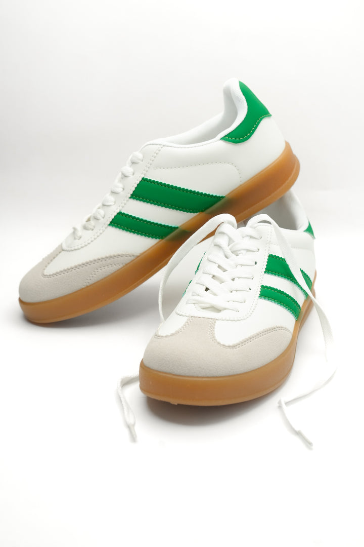 Retro Stripe Lace Up Gum Sole Sneakers