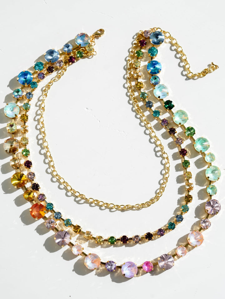 The Seraphina Layered Rainbow Gemstone Necklace - Freckled Poppy