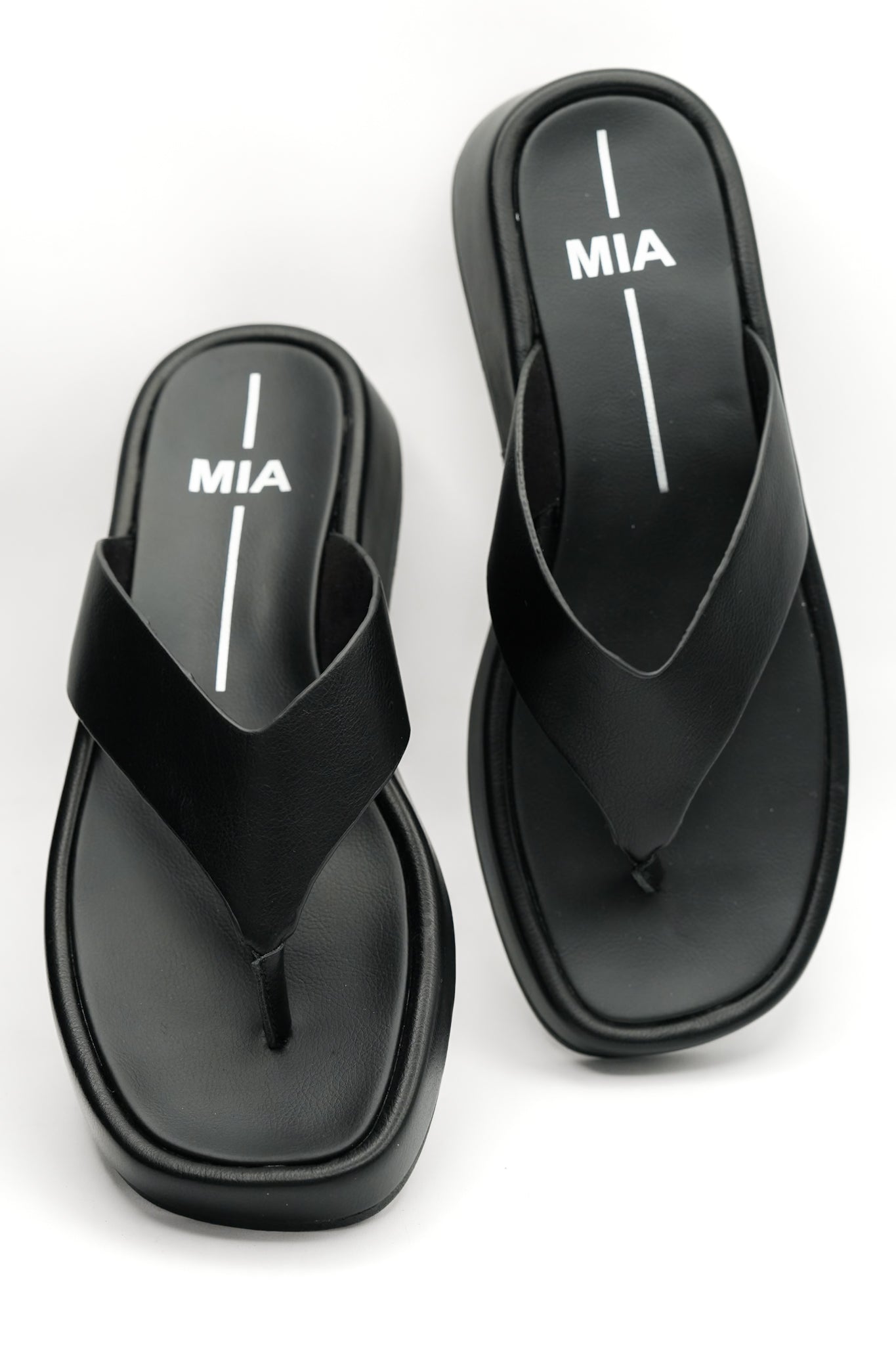 MIA Vegan Leather Wide Strap Platform Thong Sandal