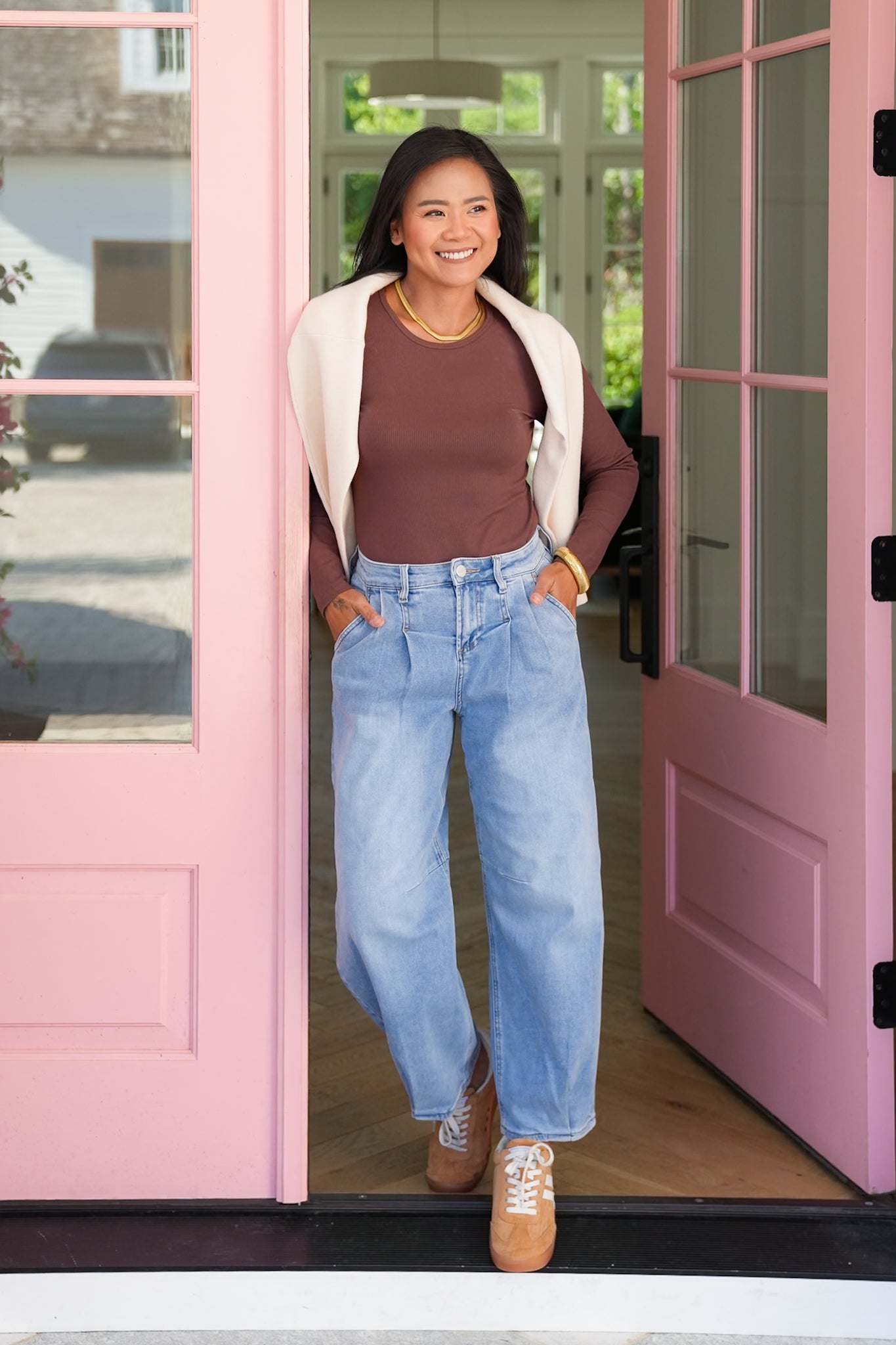 Door Buster! Plus/Reg Ribbed Knit Long Sleeve Crew Neck Top