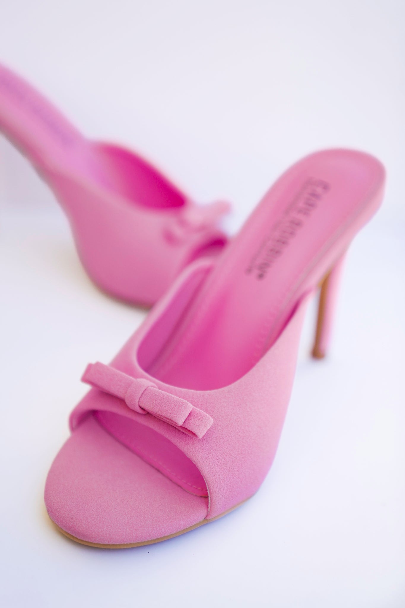 Elegant Open Toe Stiletto Mule Heels with Bow Accent