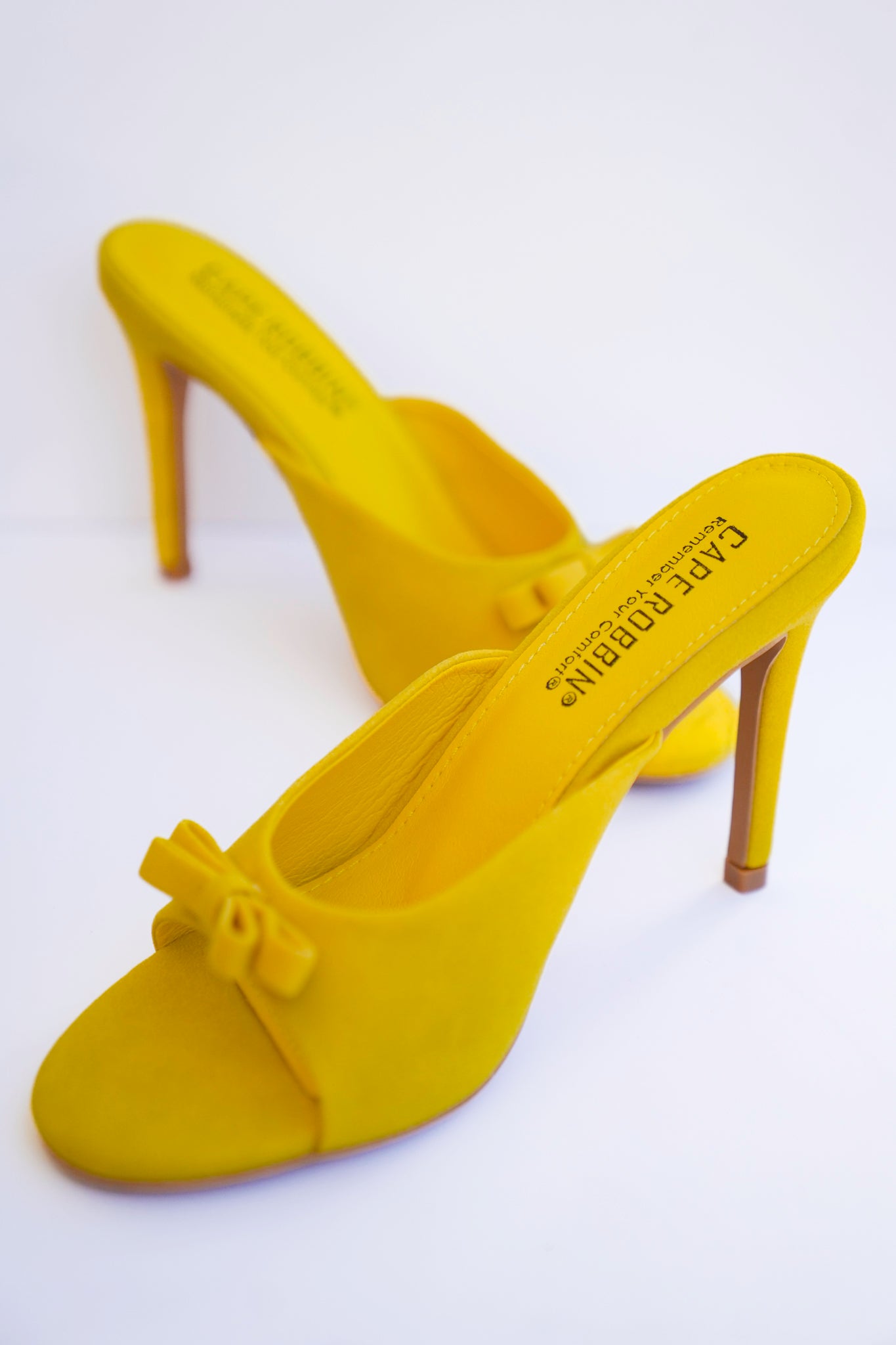 Elegant Open Toe Stiletto Mule Heels with Bow Accent