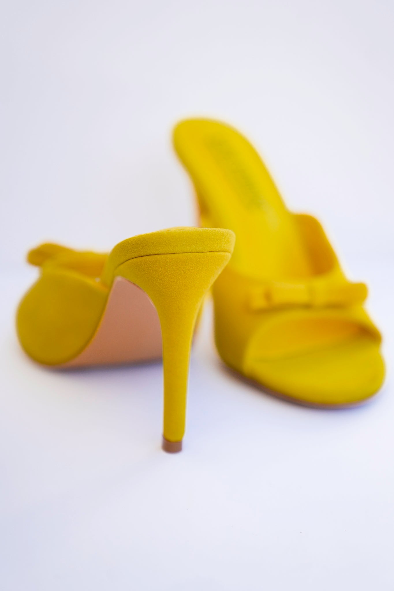 Elegant Open Toe Stiletto Mule Heels with Bow Accent