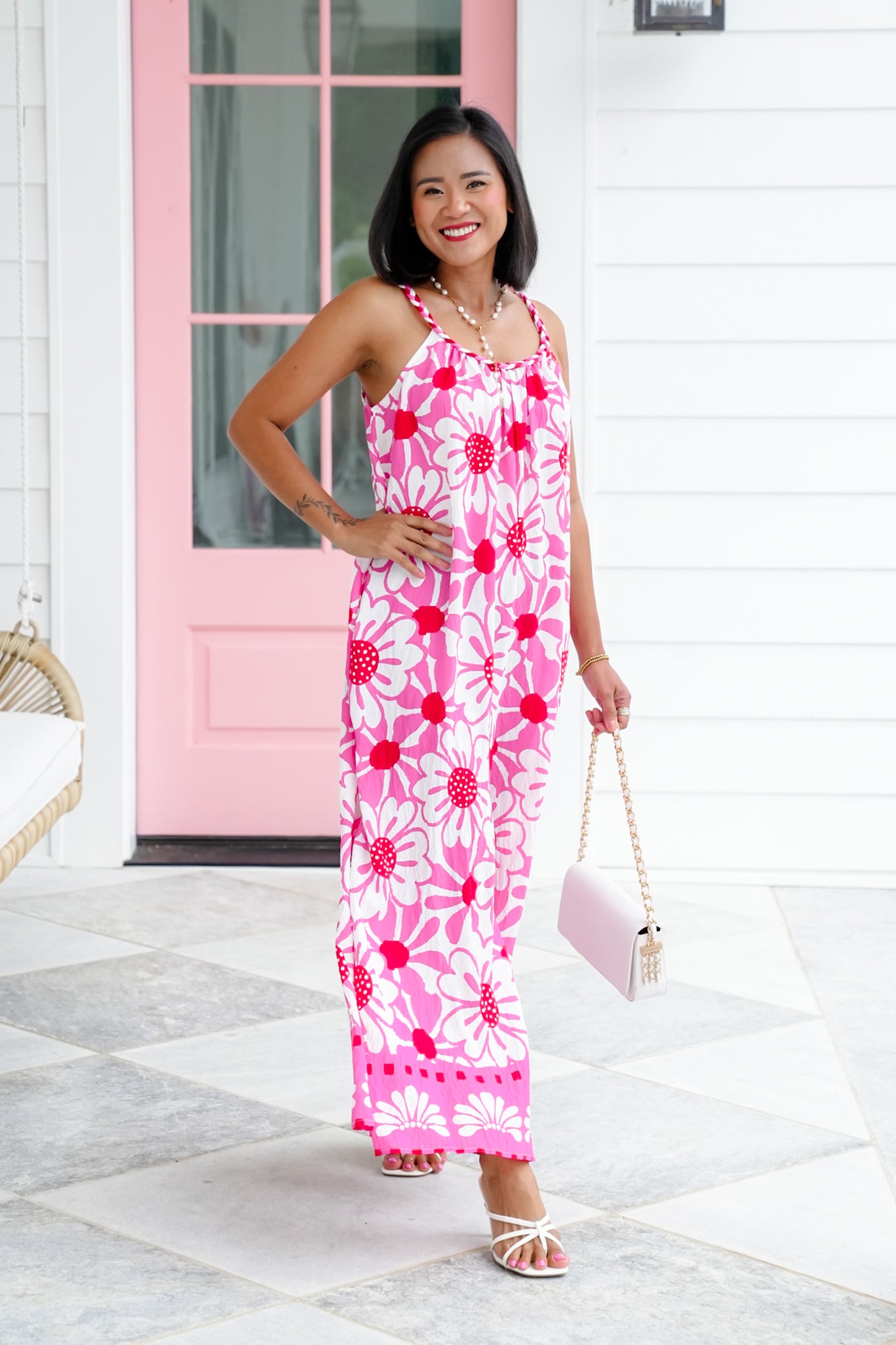 Plus/Reg Floral Printed Sleeveless Wide Leg Jumpsuit