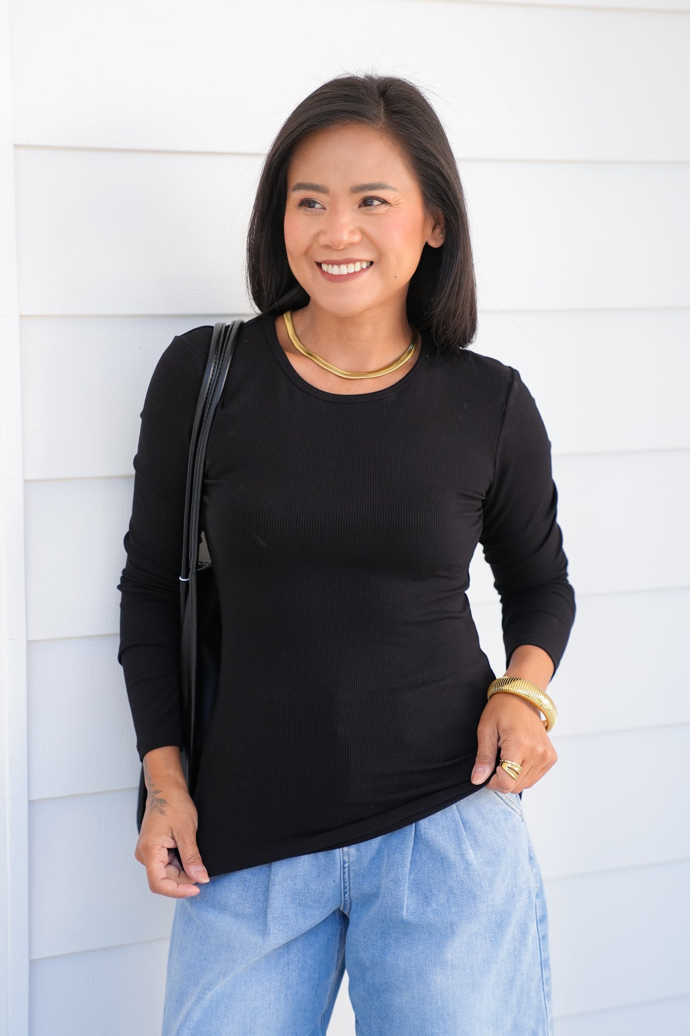 Door Buster! Plus/Reg Ribbed Knit Long Sleeve Crew Neck Top