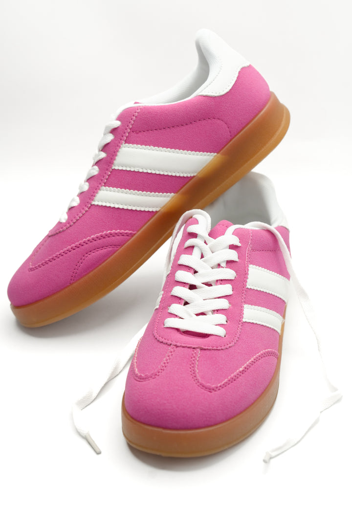 Retro Inspired Pink Soft Suede Sneaker