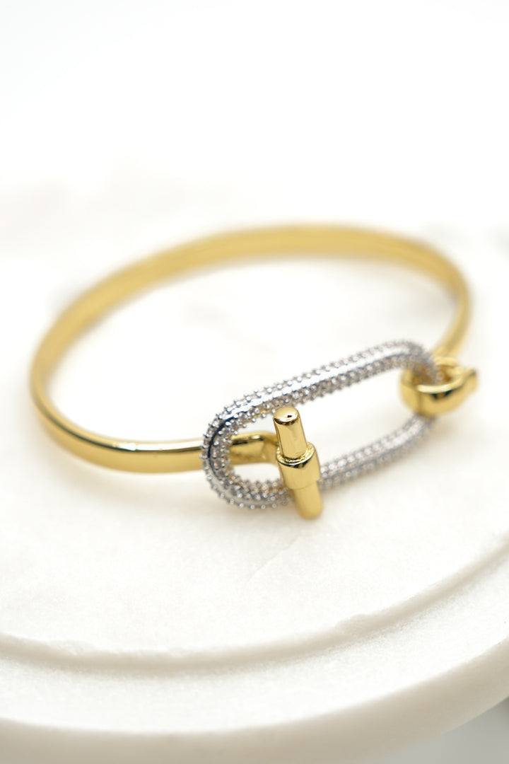 Golden Link Pave Bracelet