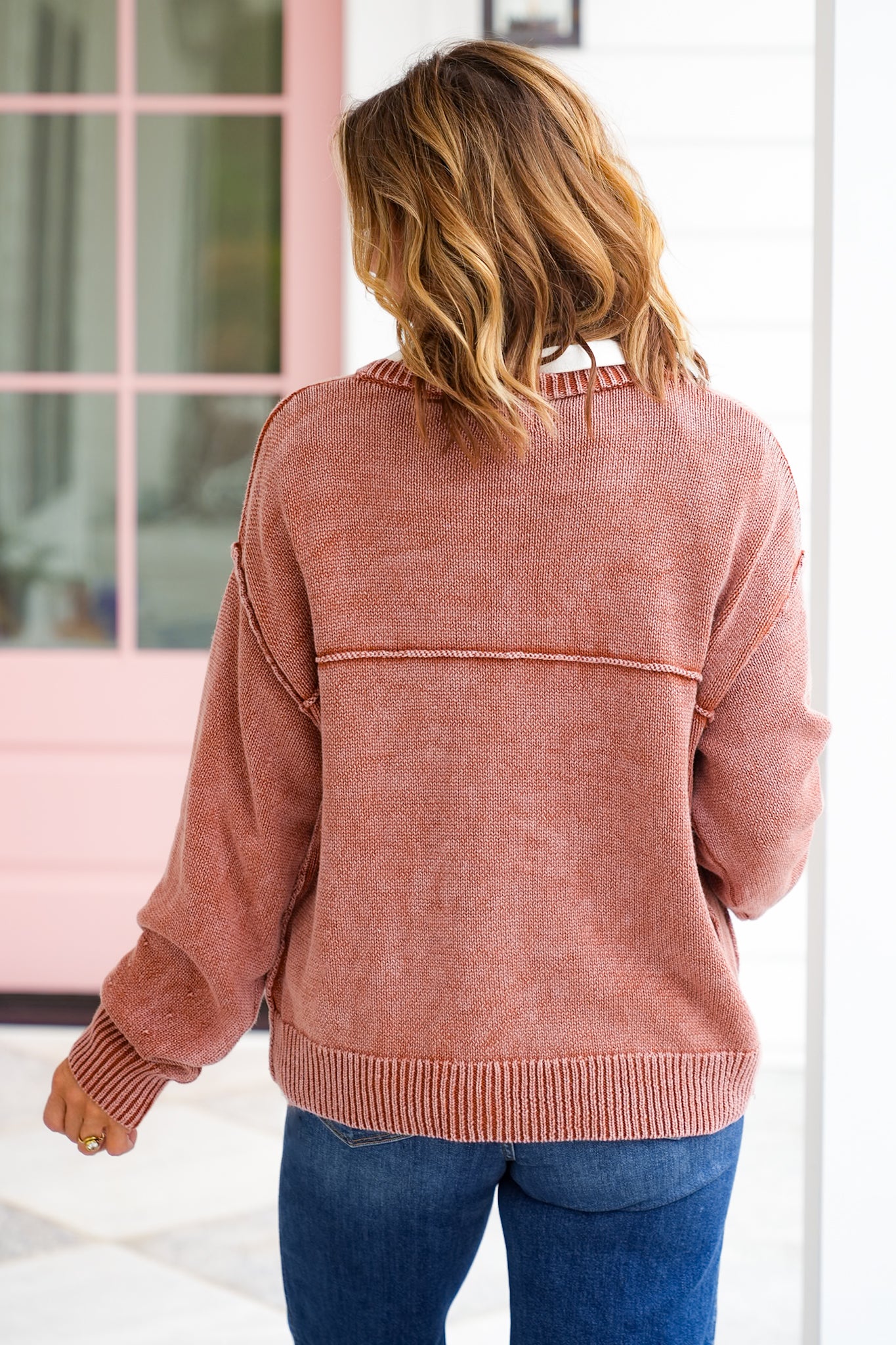 Washed Long Sleeve Button Down Cardigan