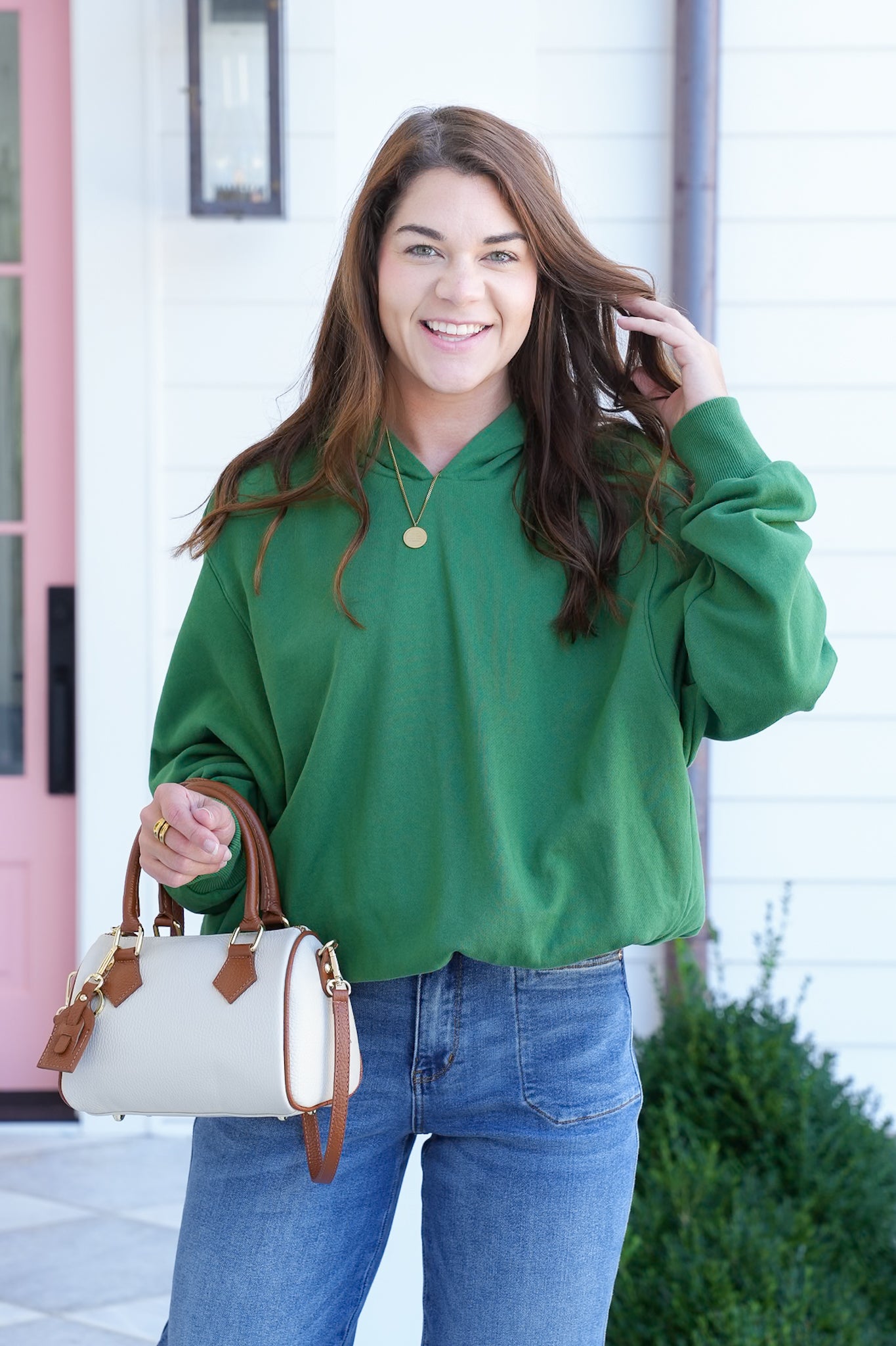 Solid Long Sleeve Bubble Hem Pullover Sweatshirt