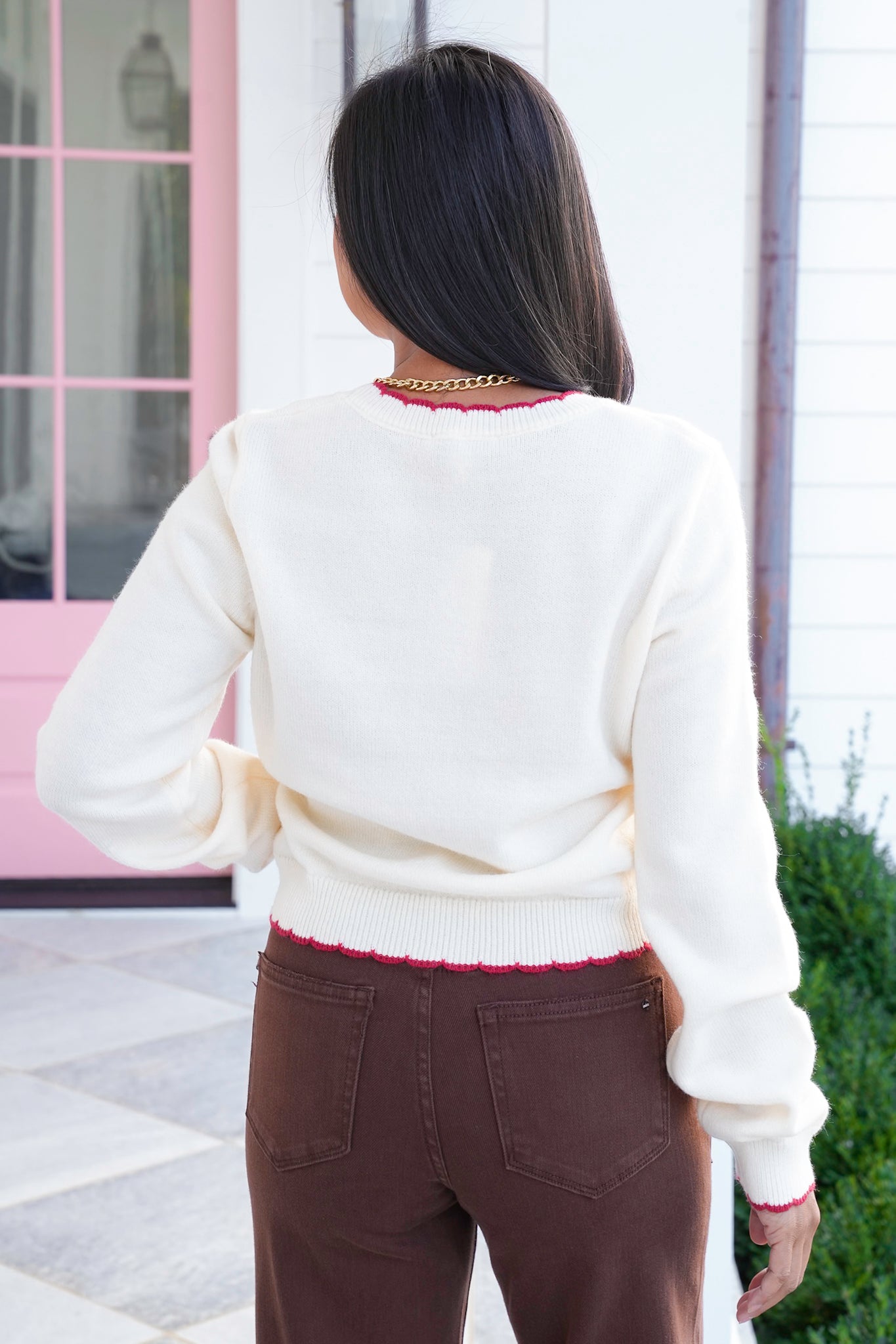 Long Sleeve Chili Pepper Knit Sweater